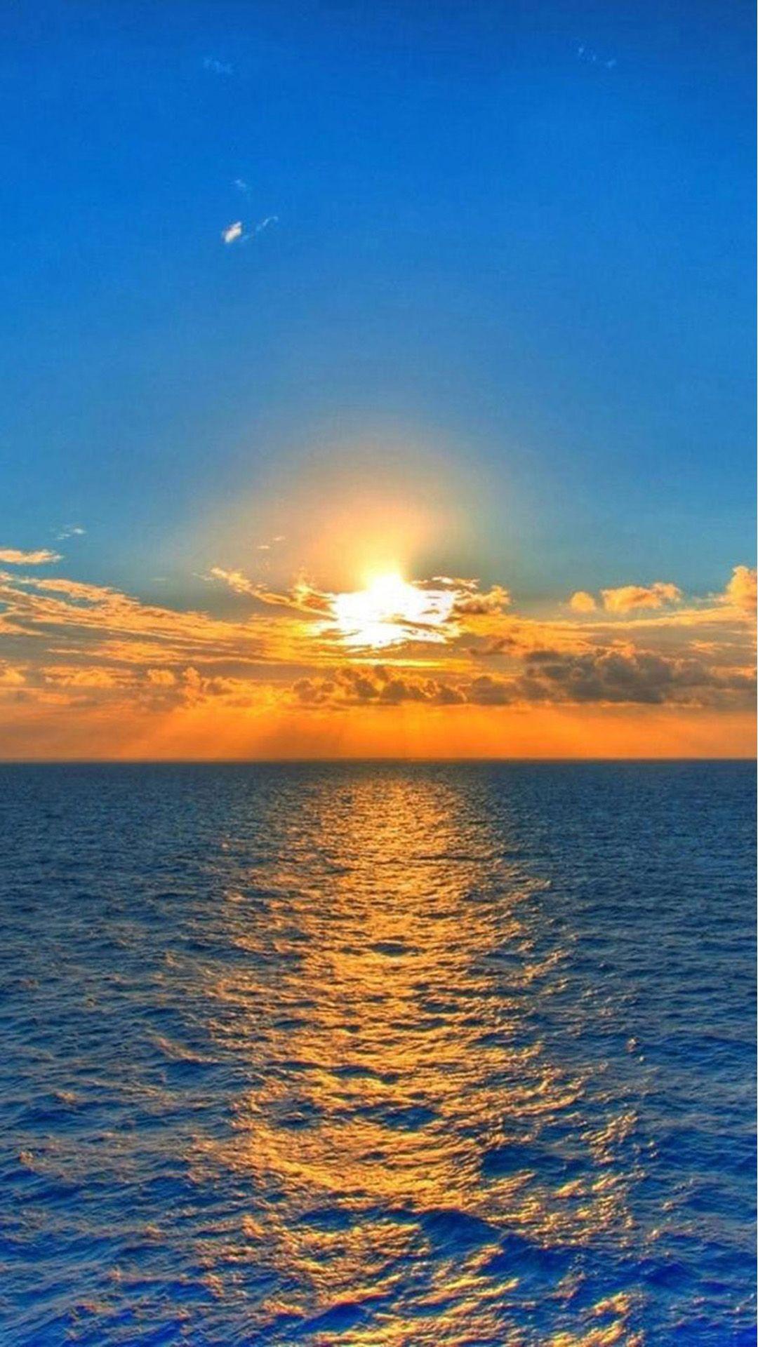 Nature Fantasy Sunrise Over Ocean At Dawn #iPhone #plus