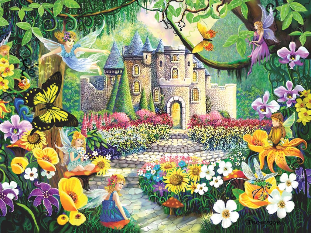 Fairy Garden Desktop Wallpaper (1024x768 px, 1.14 Mb)