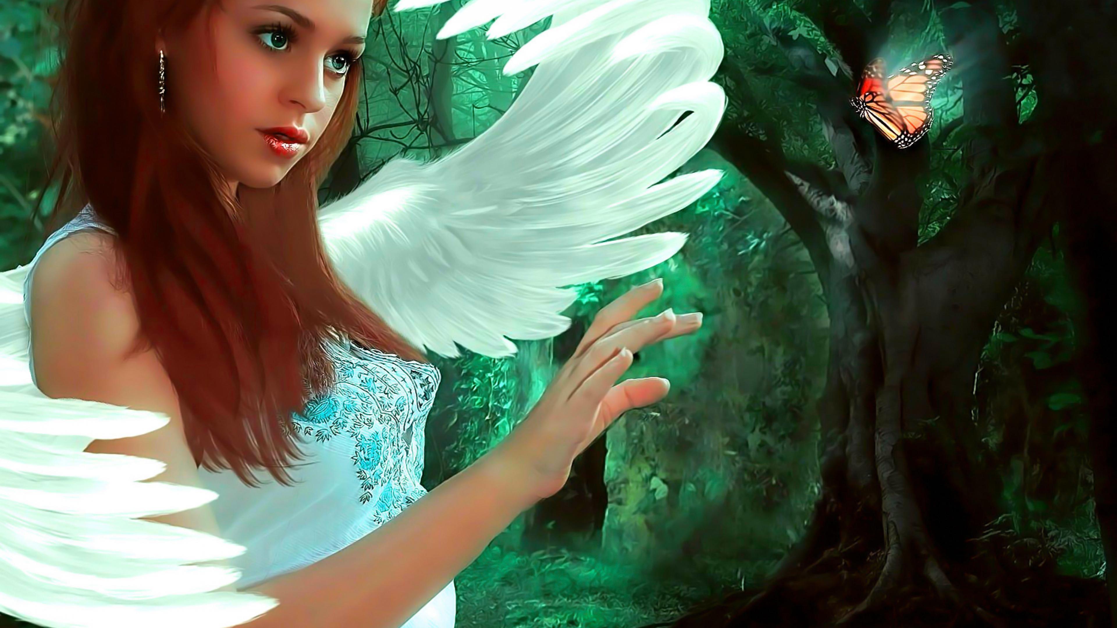 Touch Of A Butterfly Magical Fantasy Angel Ultra 3840x2160 HD