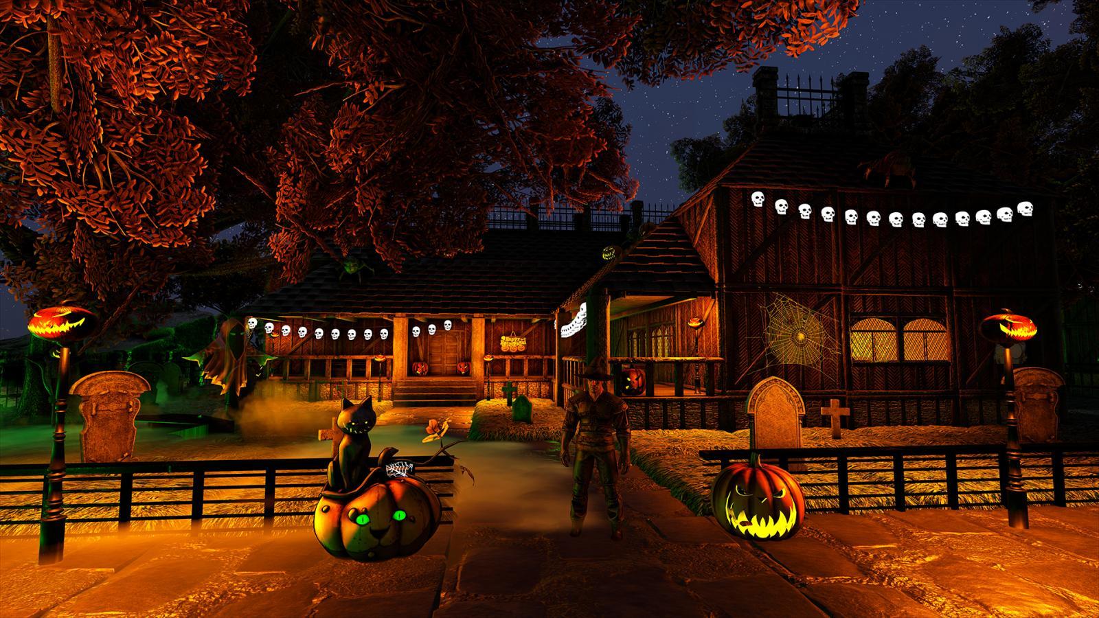 Парк ночь Хэллоуин арт