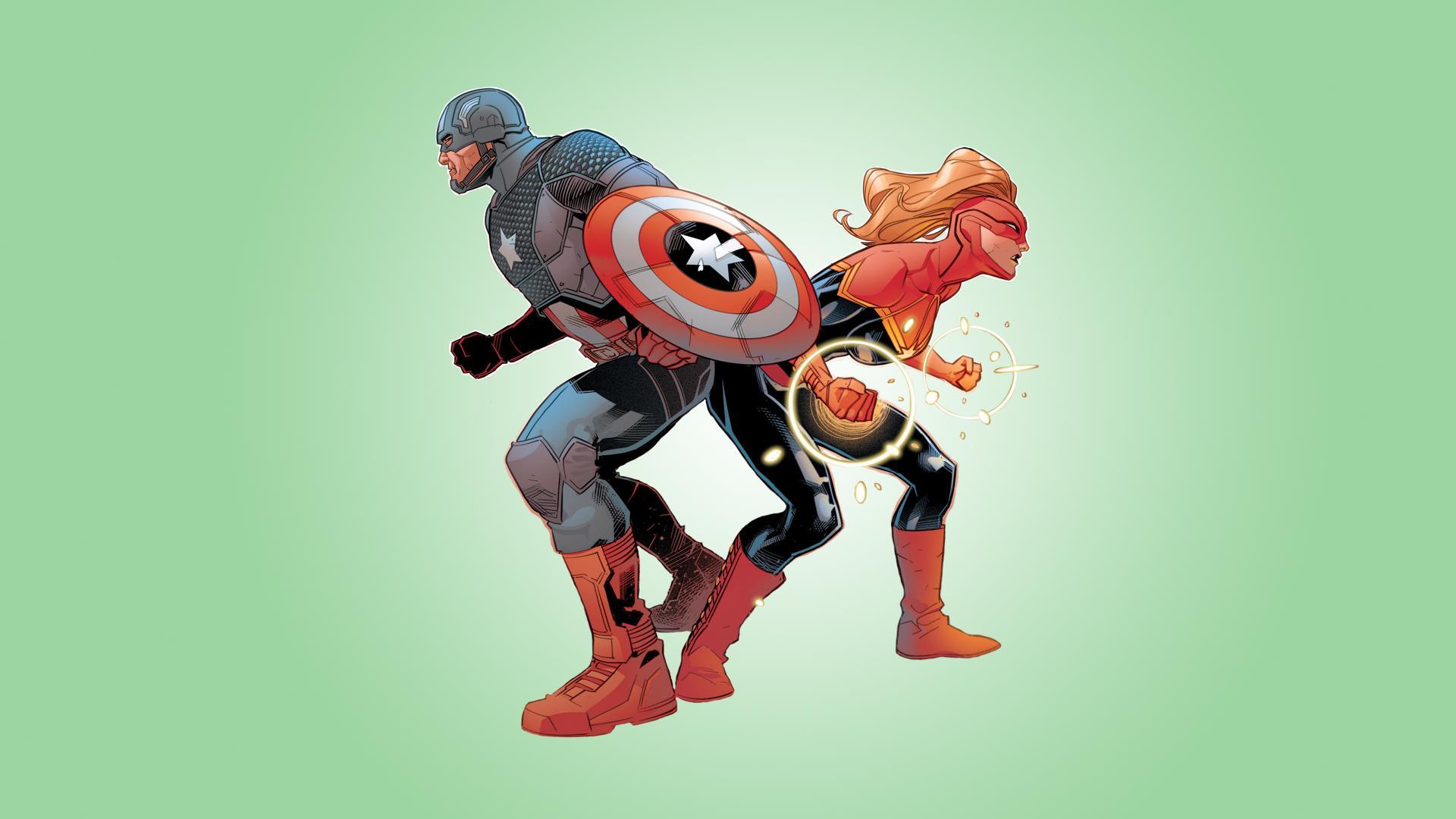 Captain America And Captain Marvel Wallpapers - Wallpaper Cave