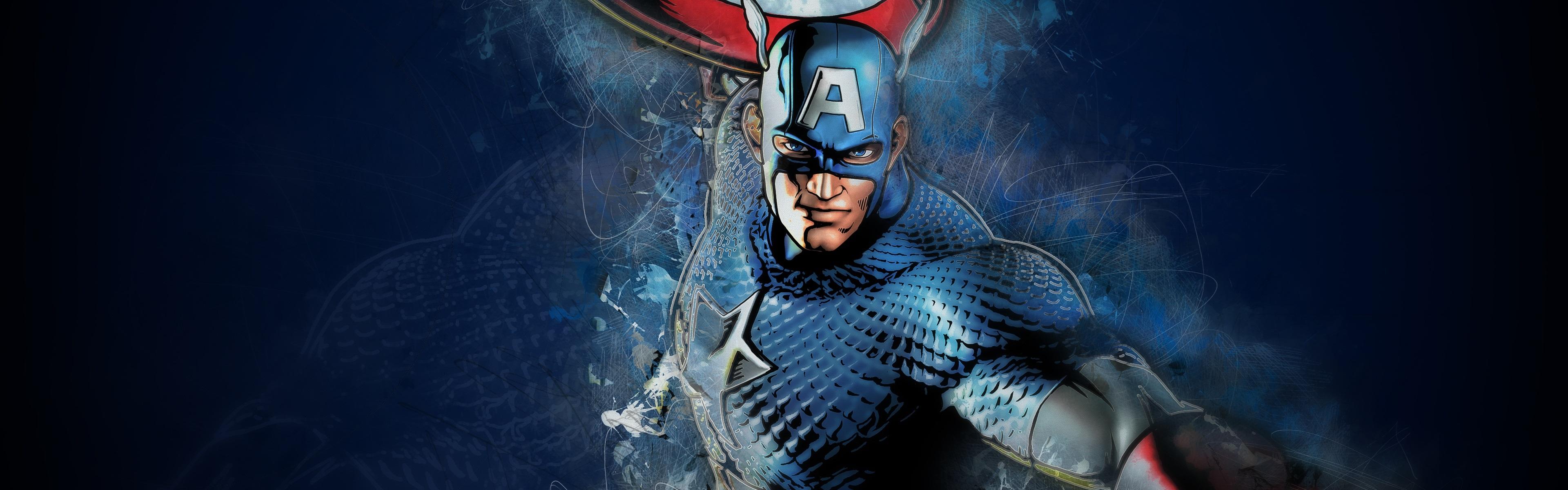 Wallpaper Captain America, shield, mask, Marvel comics, art picture