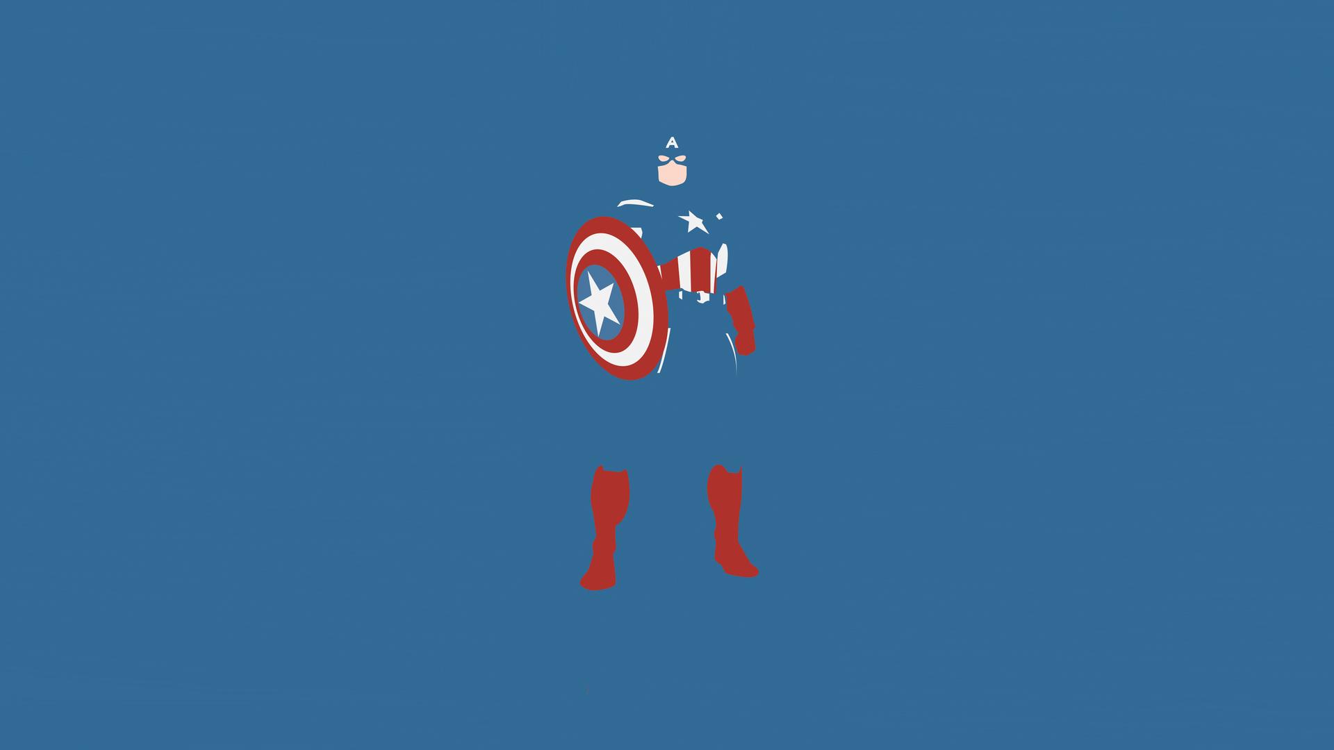 Captain America Marvel Comics Minimalism, HD Artist, 4k