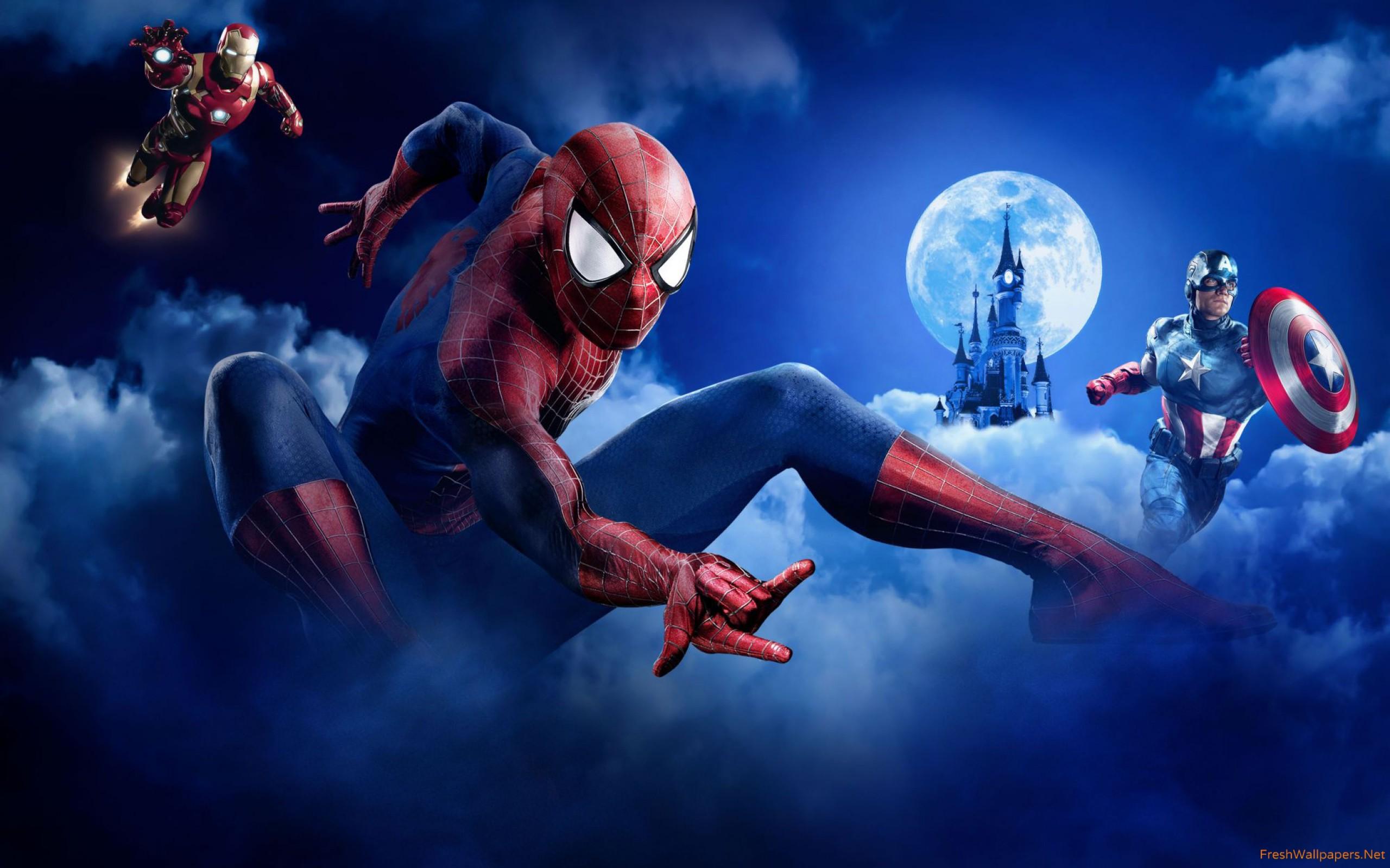 Spiderman Iron Man Captain America wallpaper