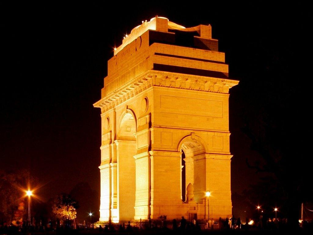 India Gate Square by Night 1024x768 Wallpaper, India Gate Square