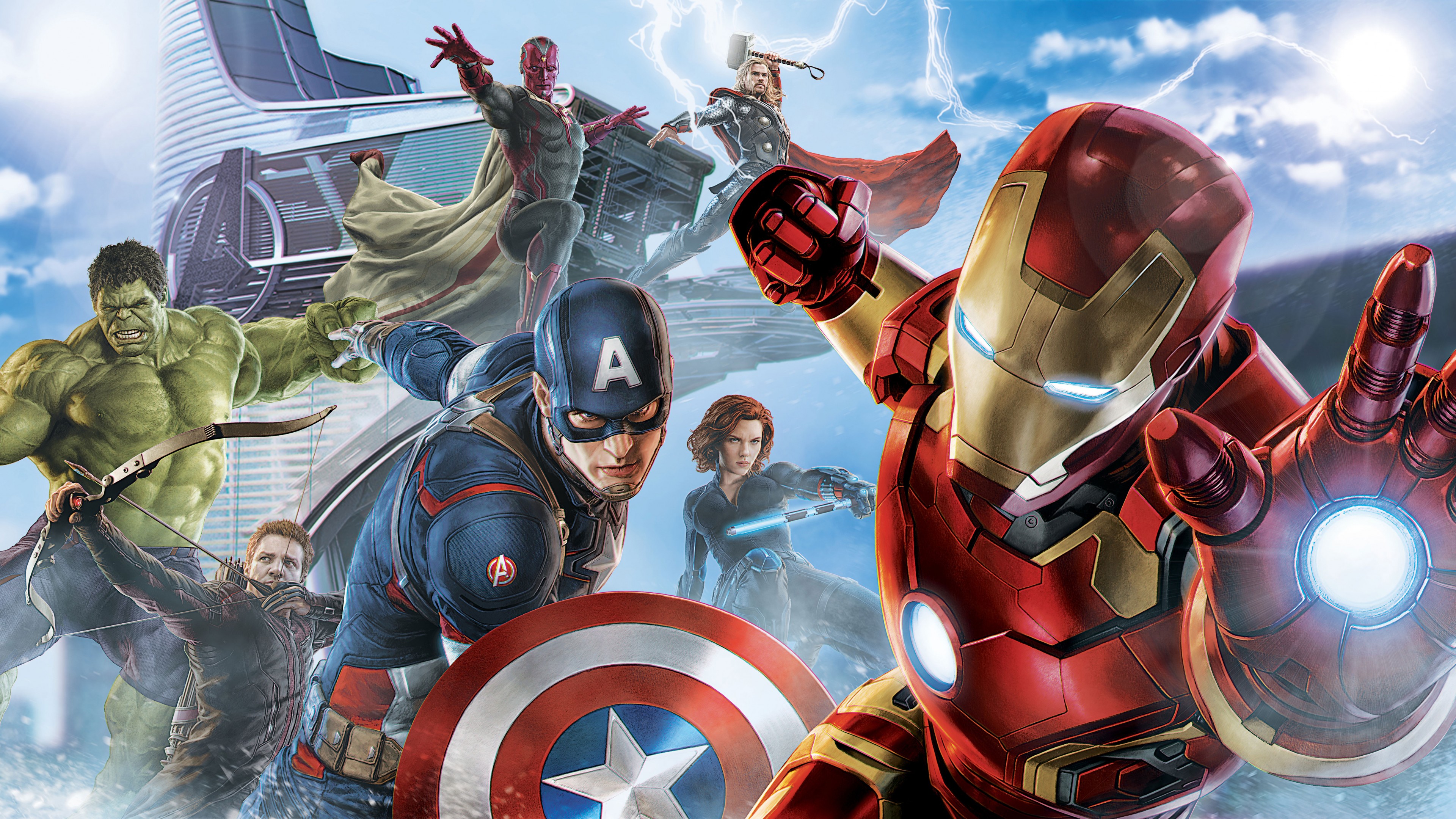 Wallpaper Avengers: Age of Ultron, Iron Man, Captain America, Hulk