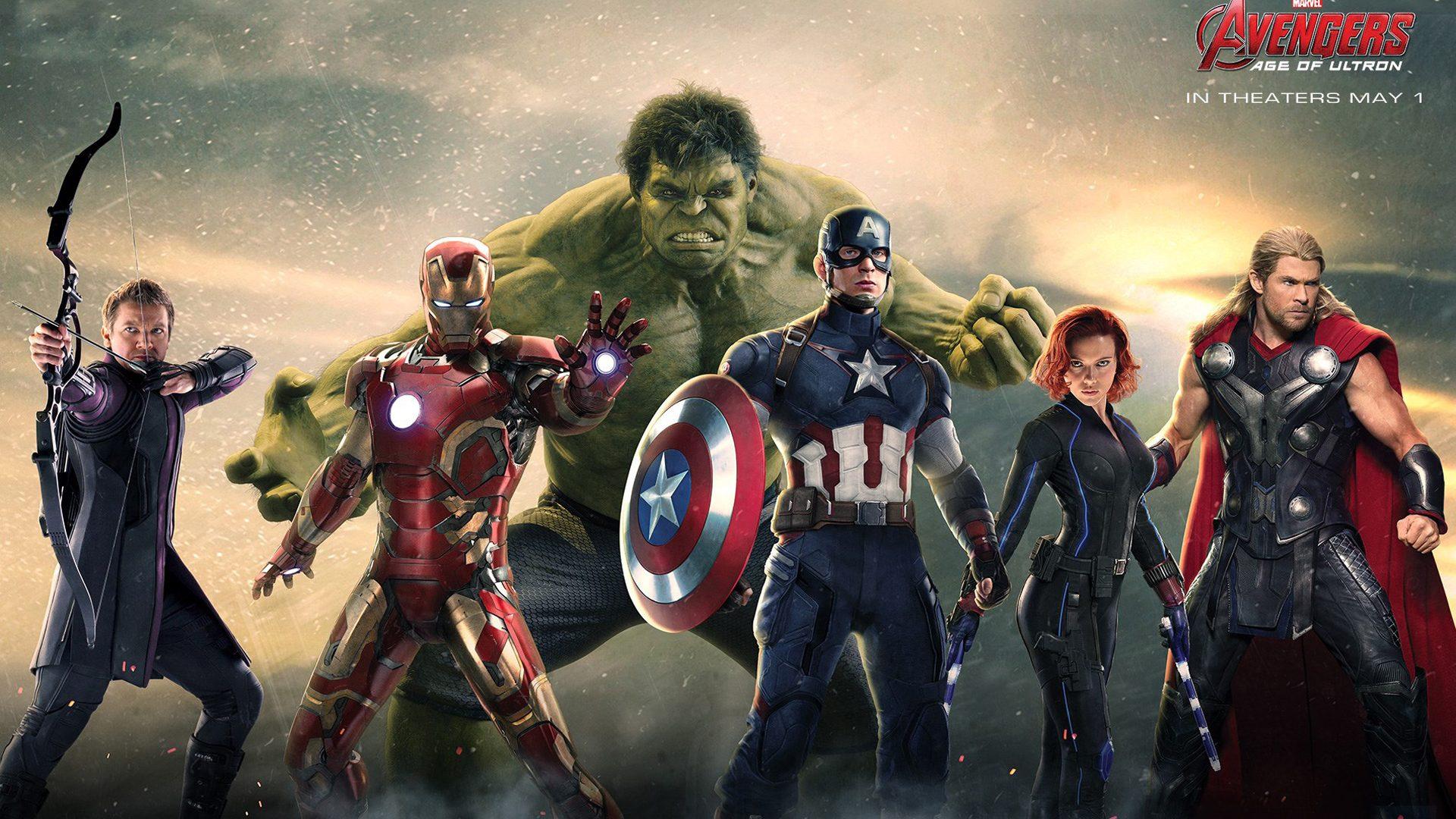 Avengers Age Of Ultron Black Widow Hawkeye Iron Maan Captain America