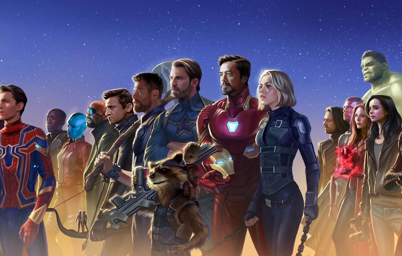 Wallpaper art, vision, captain america, thor, hulk, iron man, Marvel