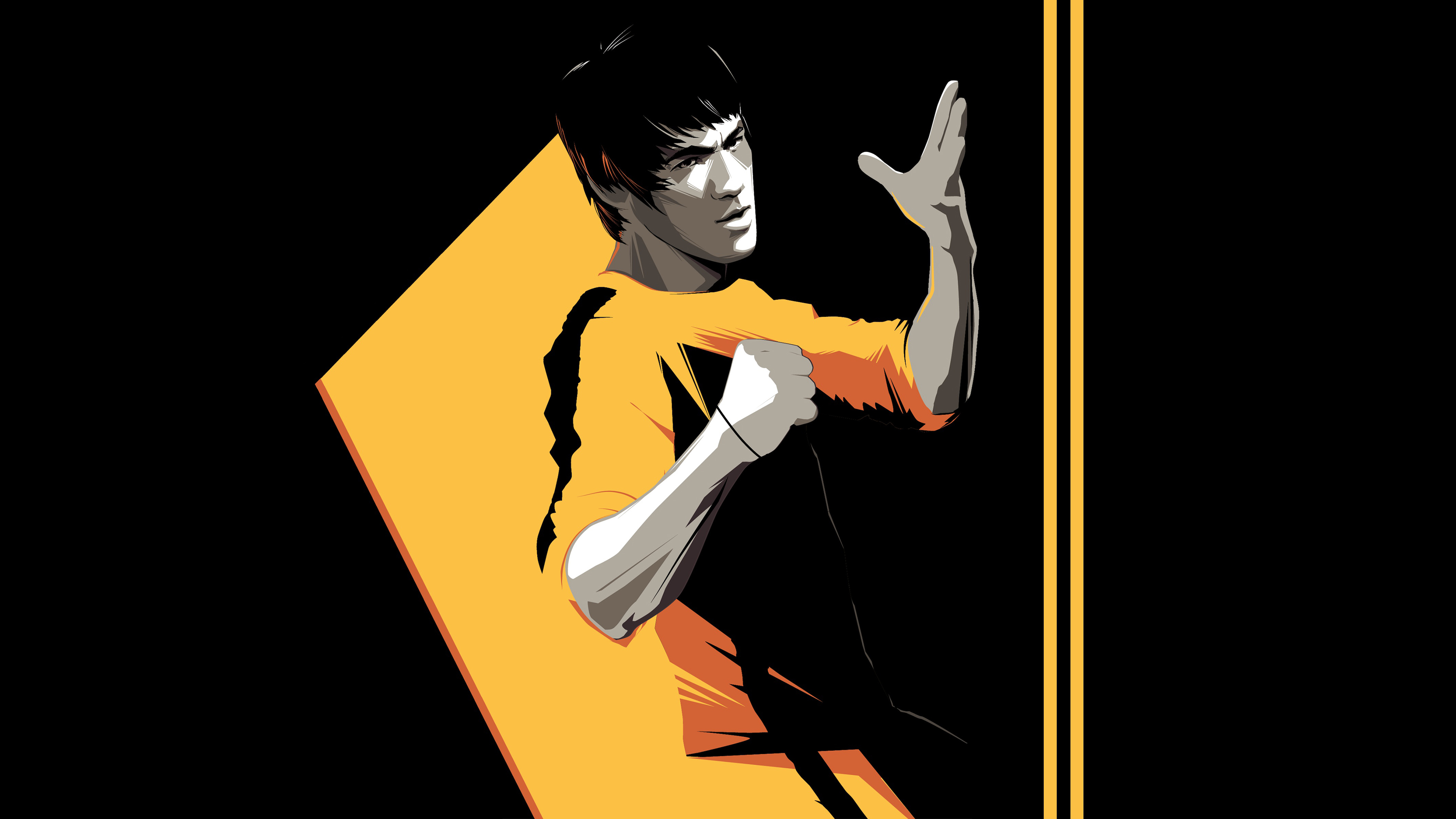 Bruce Lee Minimal Art 4K Wallpaper