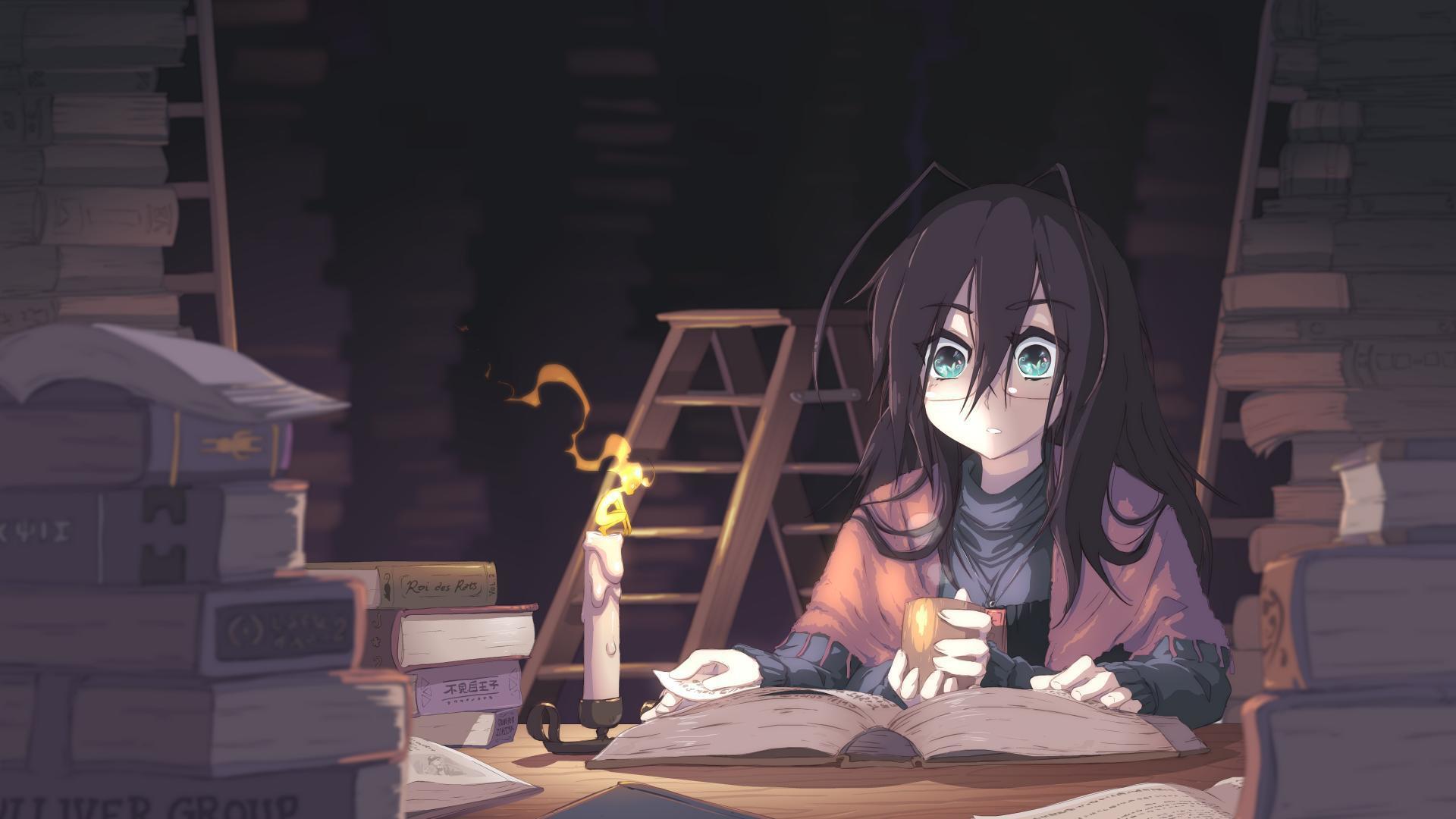 Girl studying at night free desktop backgrounds and wallpapers