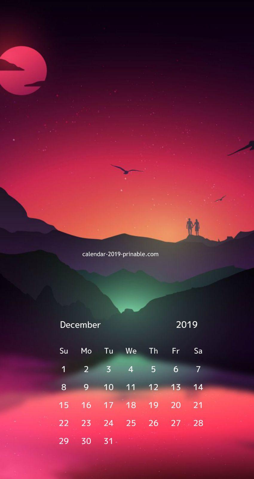 december 2019 iphone calendar wallpaper. naptár in 2019