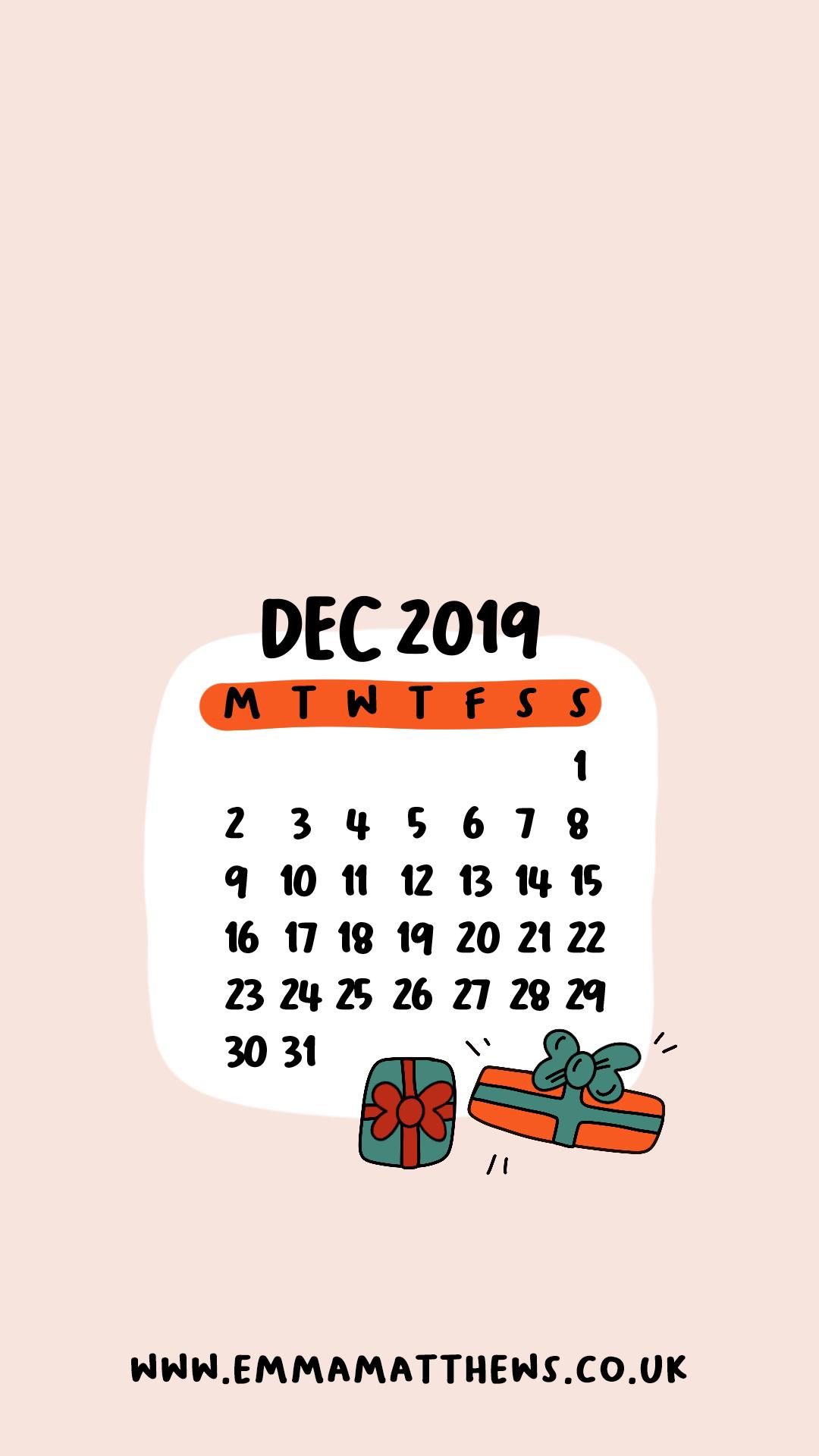Download Free 2019 iPhone Calendar Wallpaper
