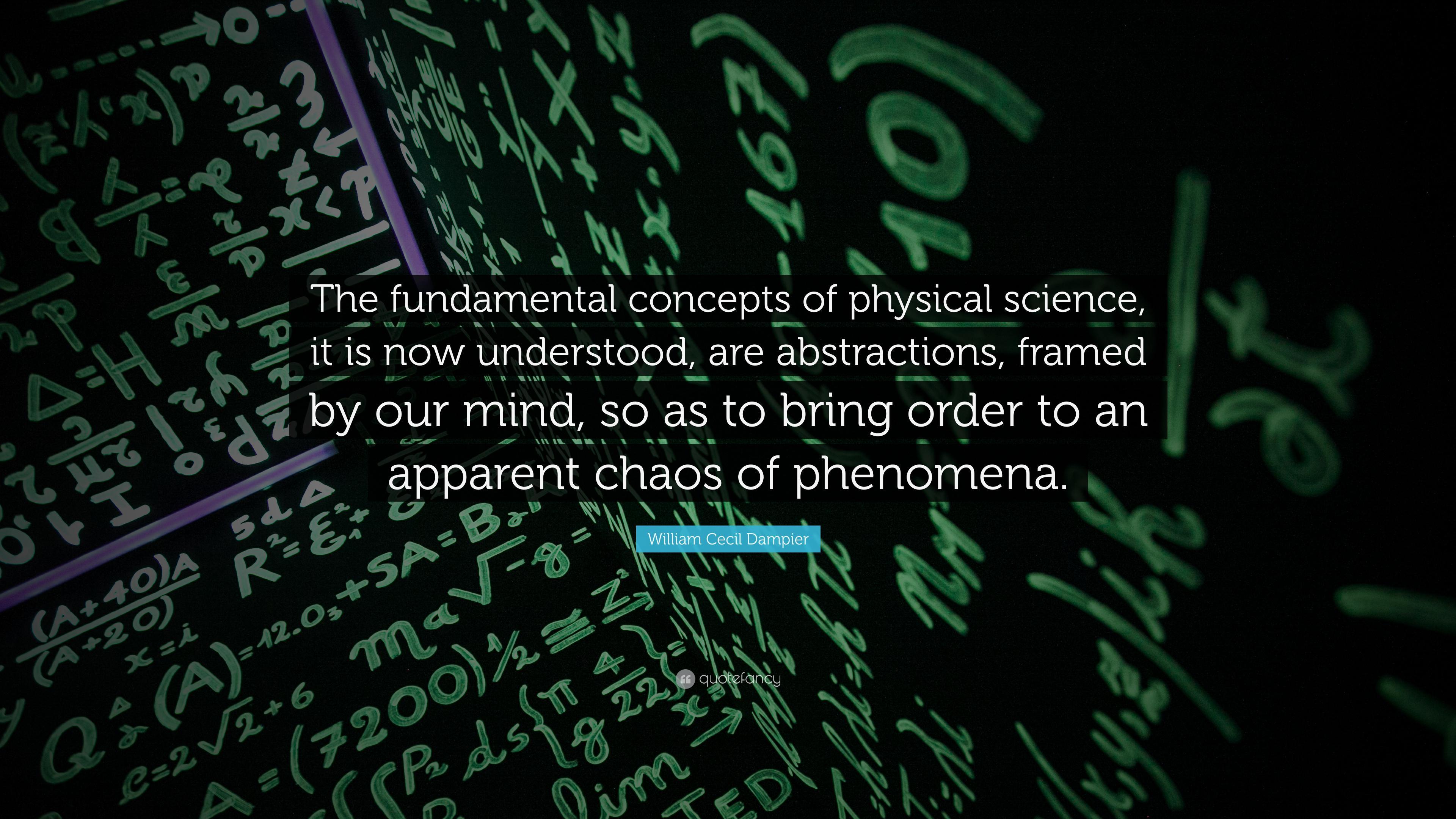 William Cecil Dampier Quote: “The fundamental concepts of physical