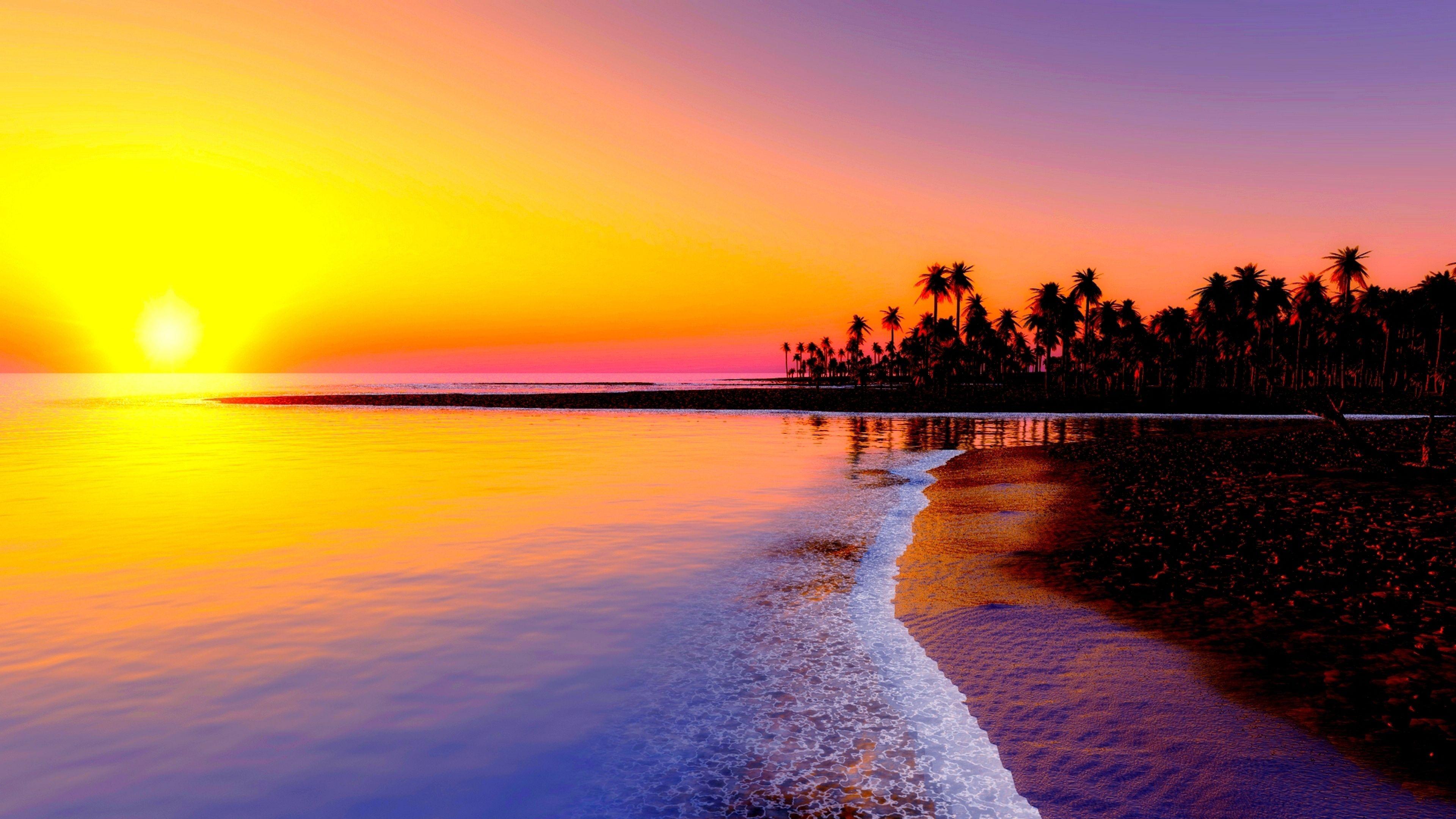 4K Sunset WallpaperK wallpaper. Beach wallpaper, Sunset