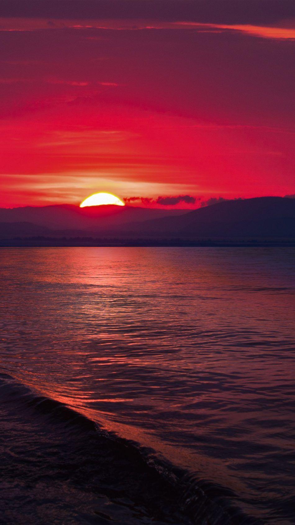 Sunset Sea Hills. Android wallpaper, Sunset sea