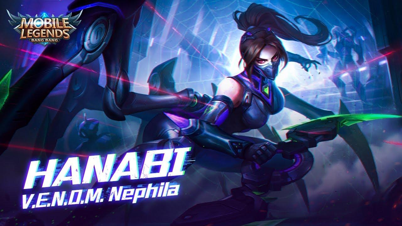 Hanabi new skin. V.E.N.O.M. Nephila. Mobile Legends: Bang Bang