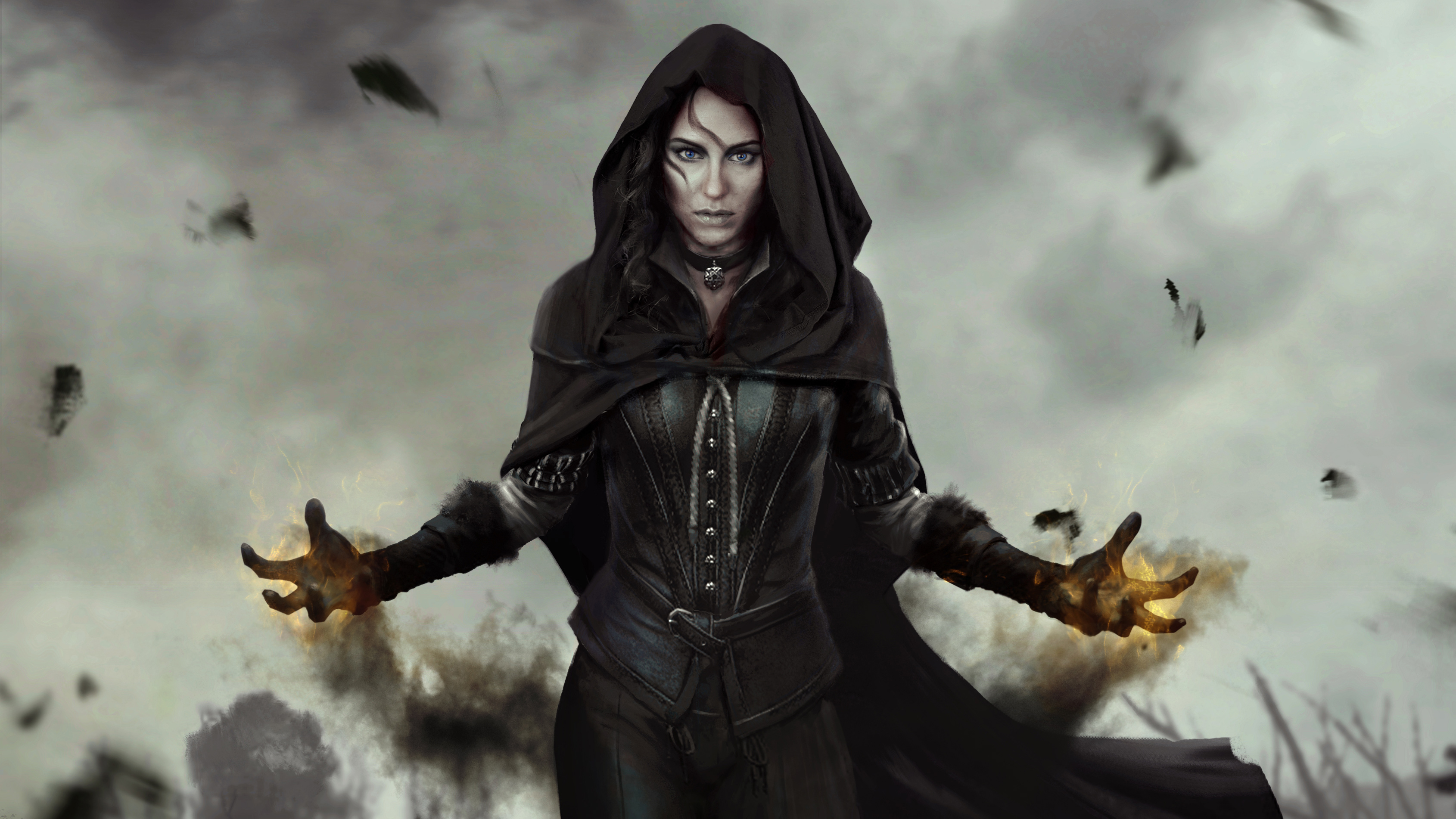 Wallpaper Yennefer, The Witcher Wild Hunt, Sorceress, Witch