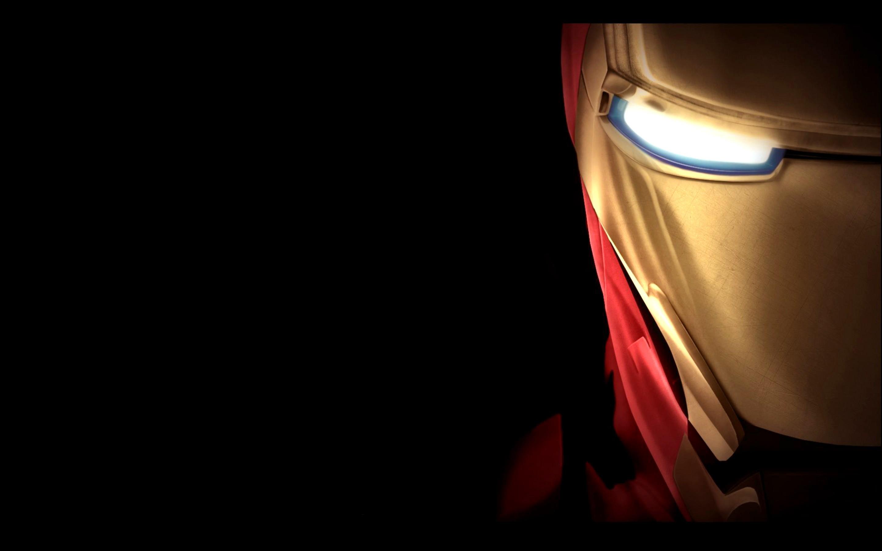 Cool Wallpaper with Iron Man Mask (Face Image) in Close Up and Dark
