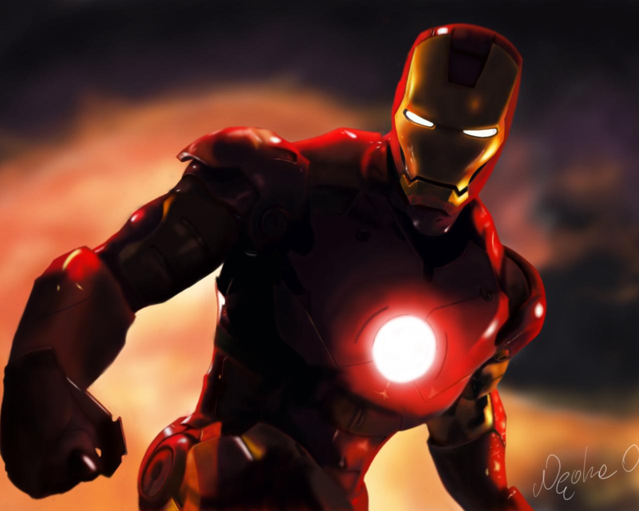 Download 1280x1024 Wallpaper Iron Man, Dark, Superhero, Standard 5:4