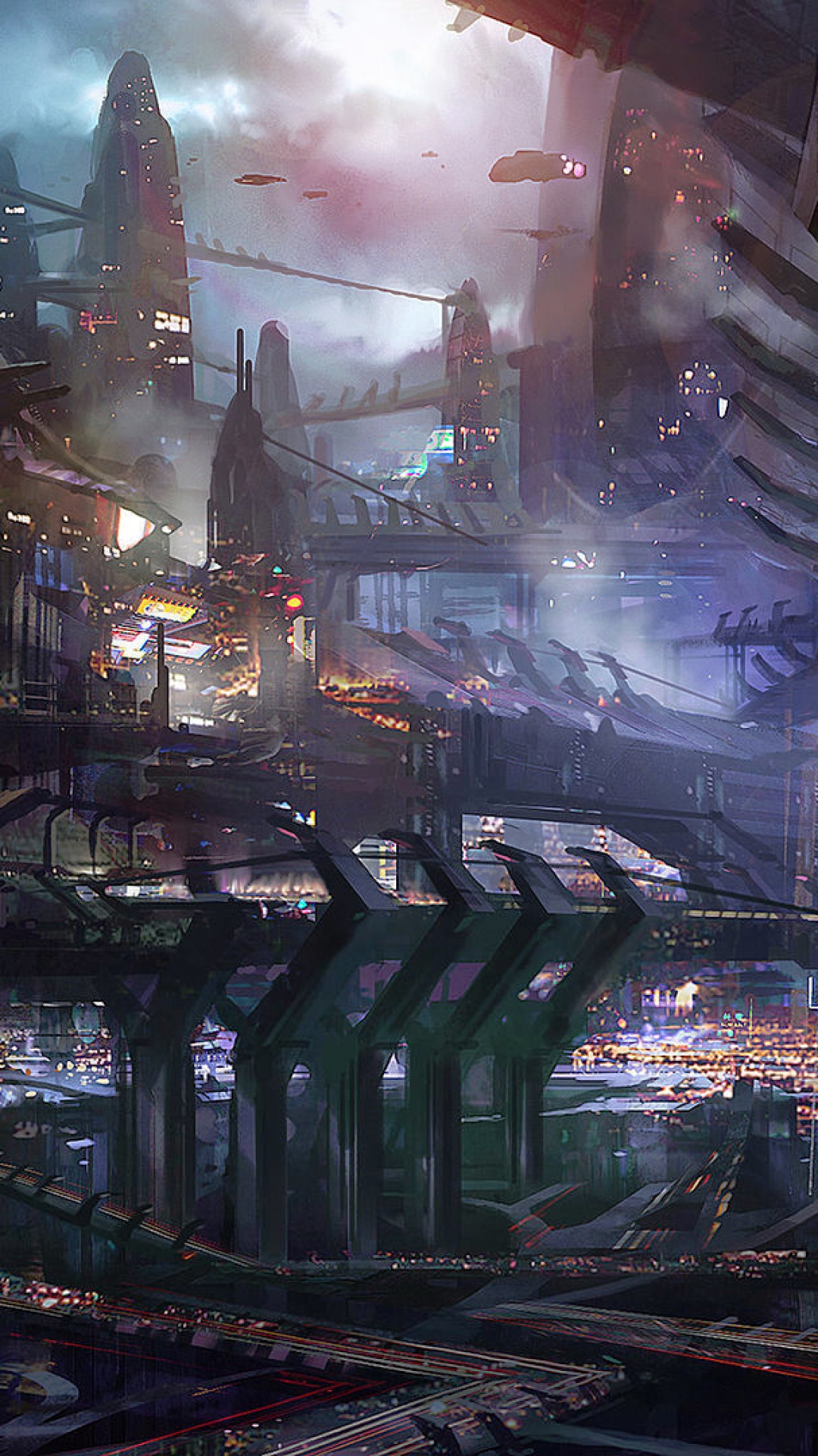 Science Fiction City Illustration iPhone 6 Plus HD Wallpaper HD