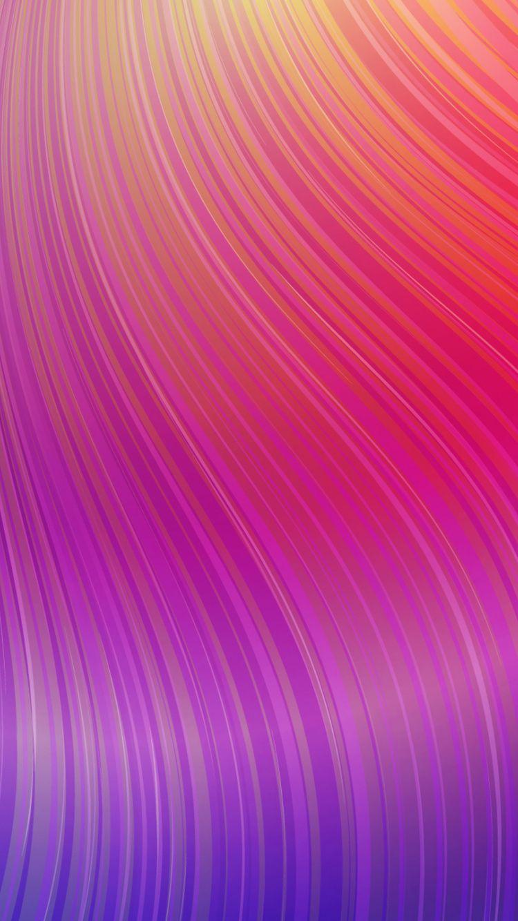 Download 750x1334 wallpaper Colorful, waves, abstract, lines, iphone