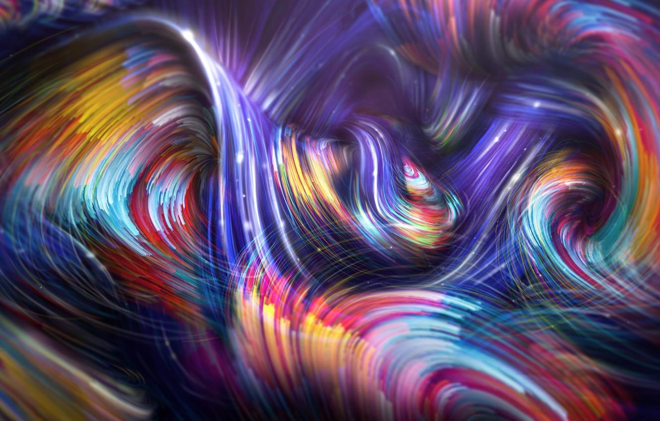 Wallpaper wave, line, abstraction, background, colorful, Colorful Spiral Waves image for desktop, section абстракции