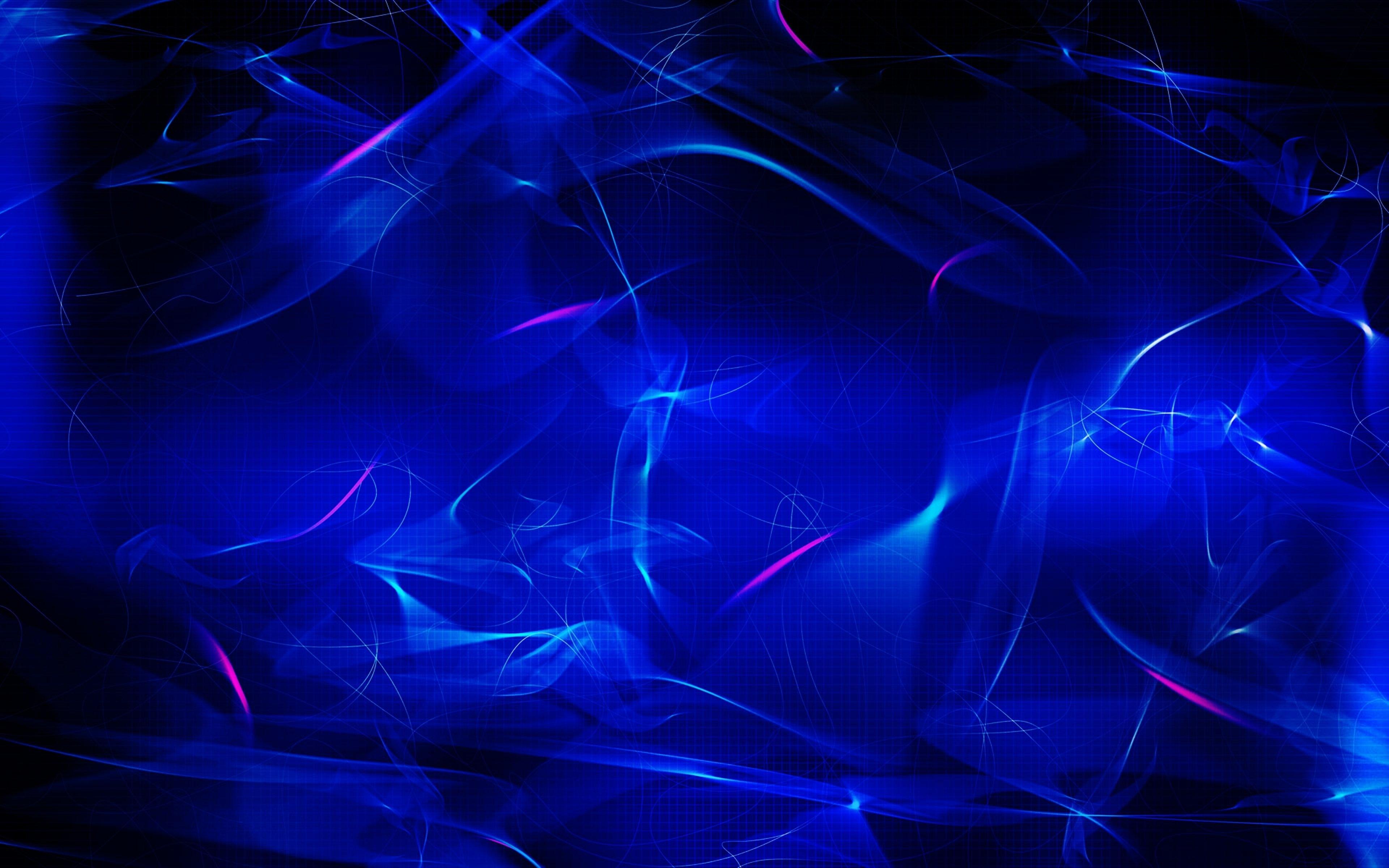 Download 3840x2400 Colorful Waves, Lines, Blue Glow Wallpaper
