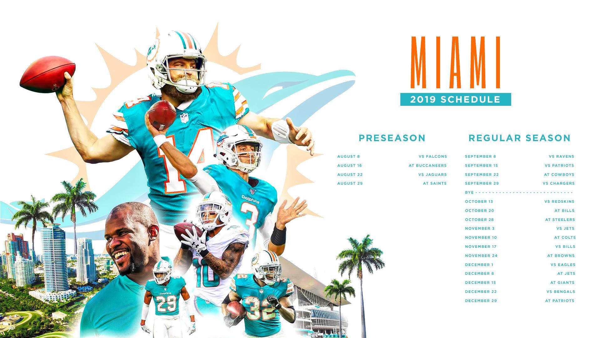Miami Dolphins 2019 Schedule Wallpaper
