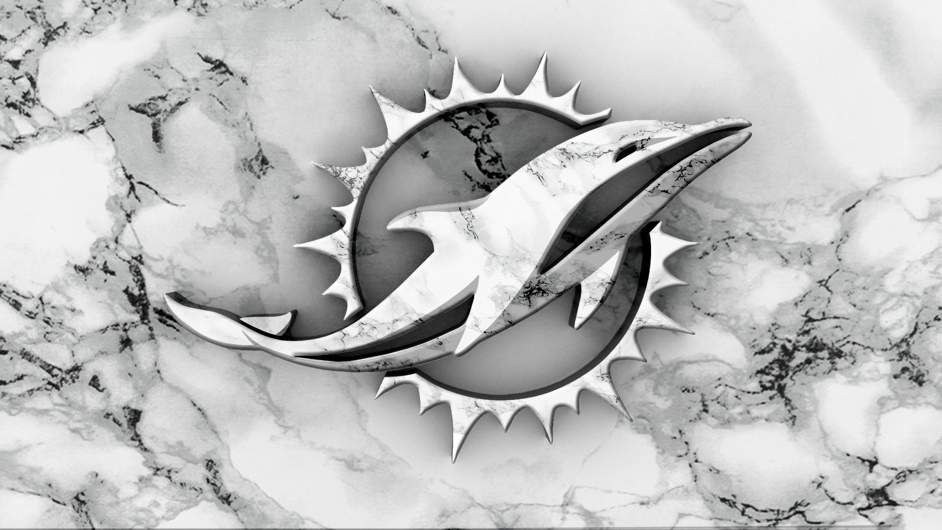 3D Marble Dolphins Logo Wallpaper