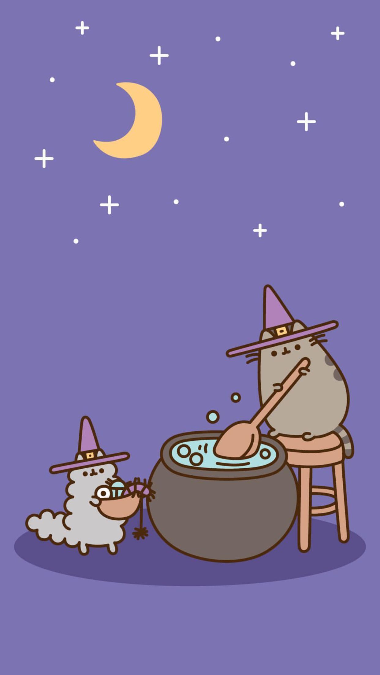 pusheen halloween wallpaper ♡. Pusheen cute, Pusheen cat, Witch wallpaper