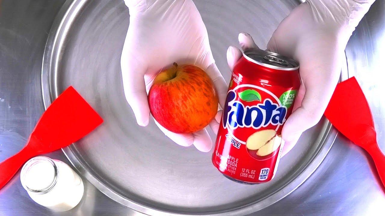 How to make Apple and Fanta Ice Cream Rolls. rolled fried Ice Cream