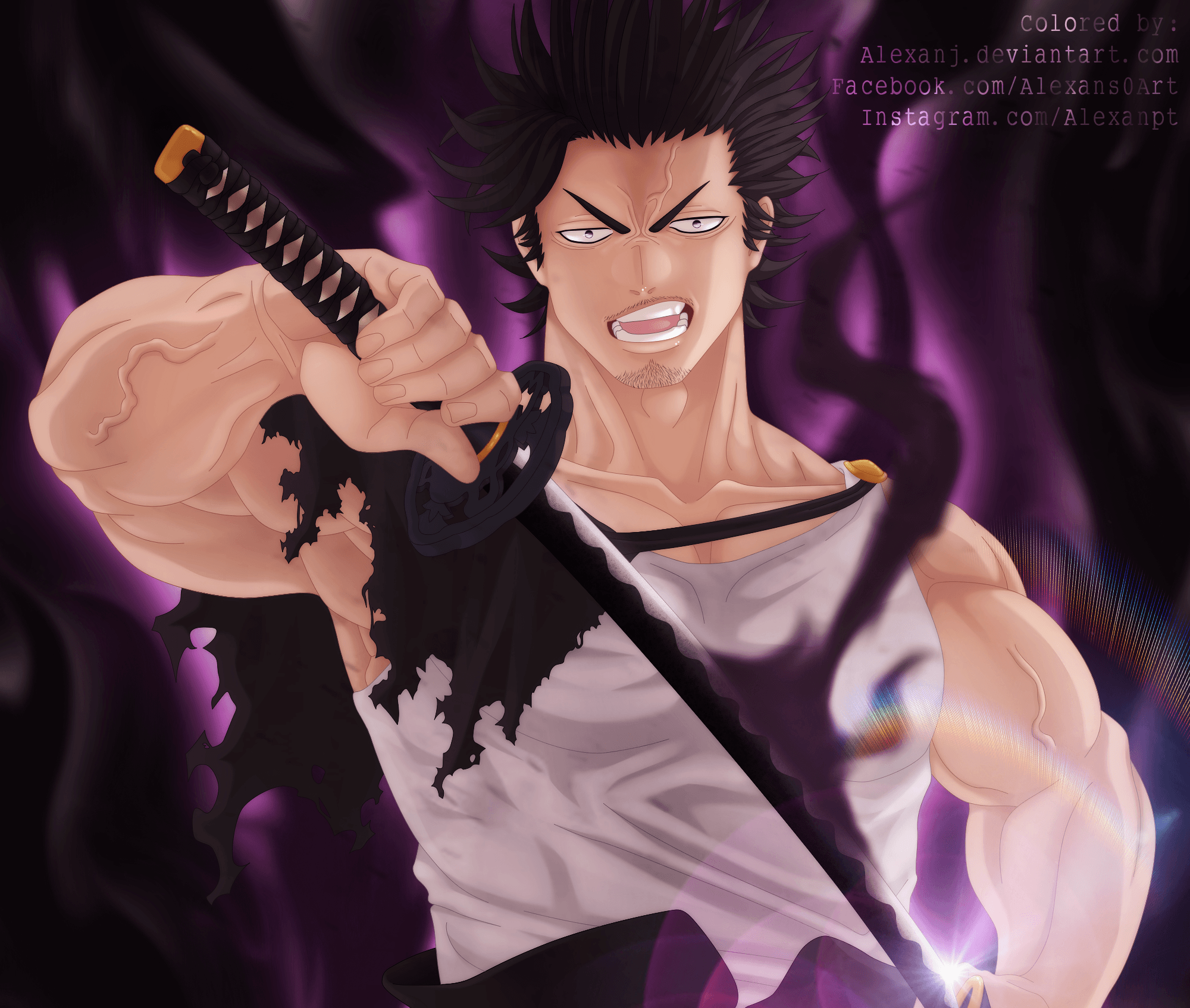 Black Clover, Yami Sukehiro, Man, Sword, Black Hair, Angry