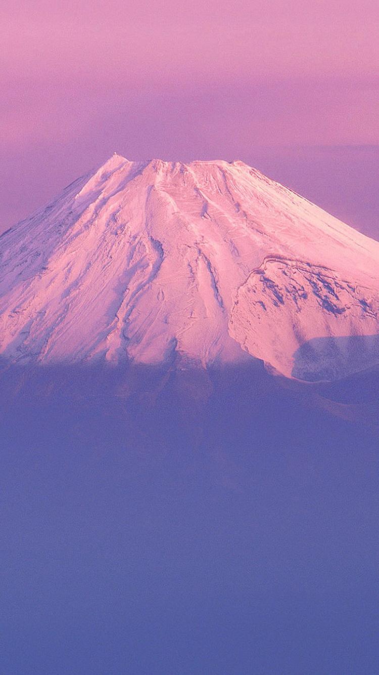 Fujiyama Japanese Mountain Purple Sky iPhone 6 Wallpaper HD