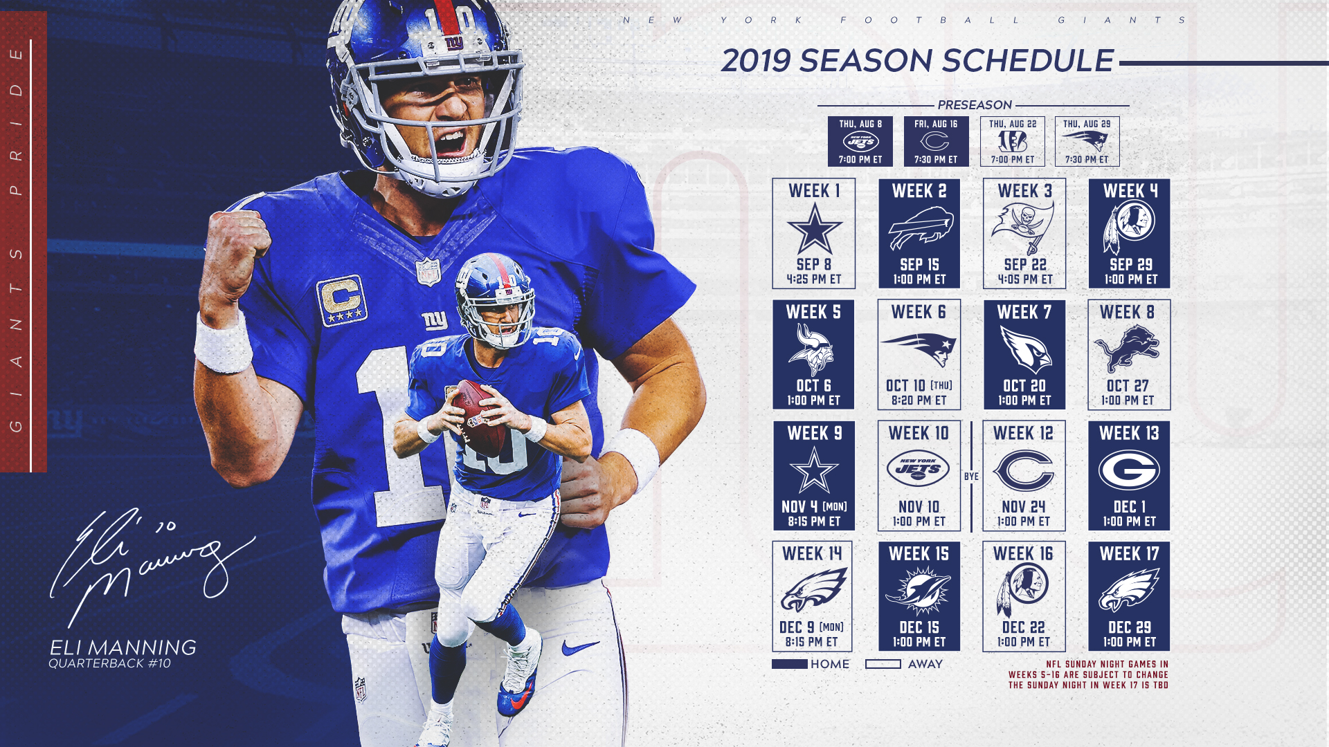 Giants Schedule. New York Giants