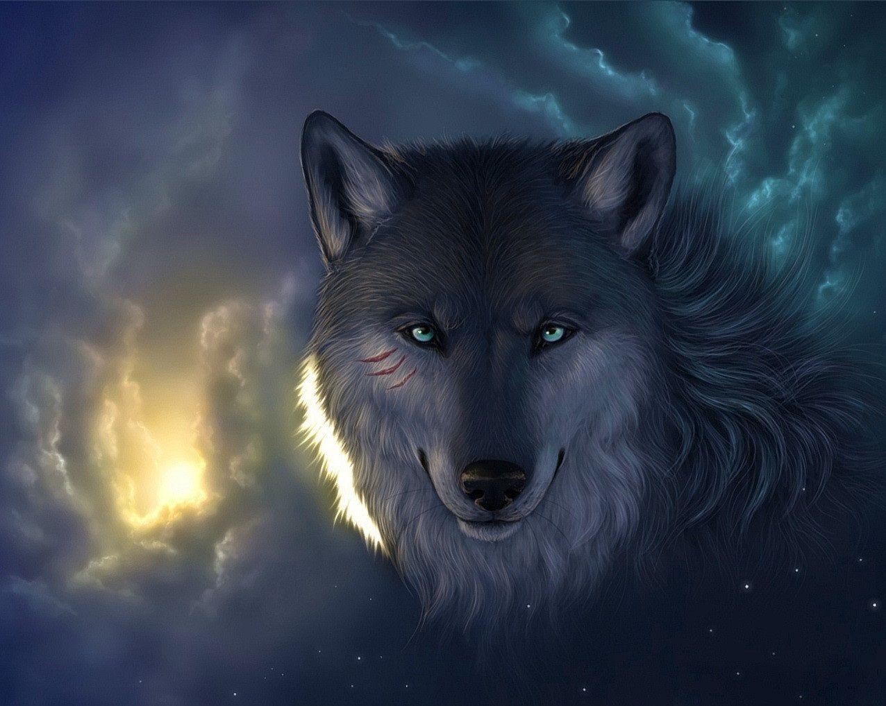 Evil White Wolf Wallpaper