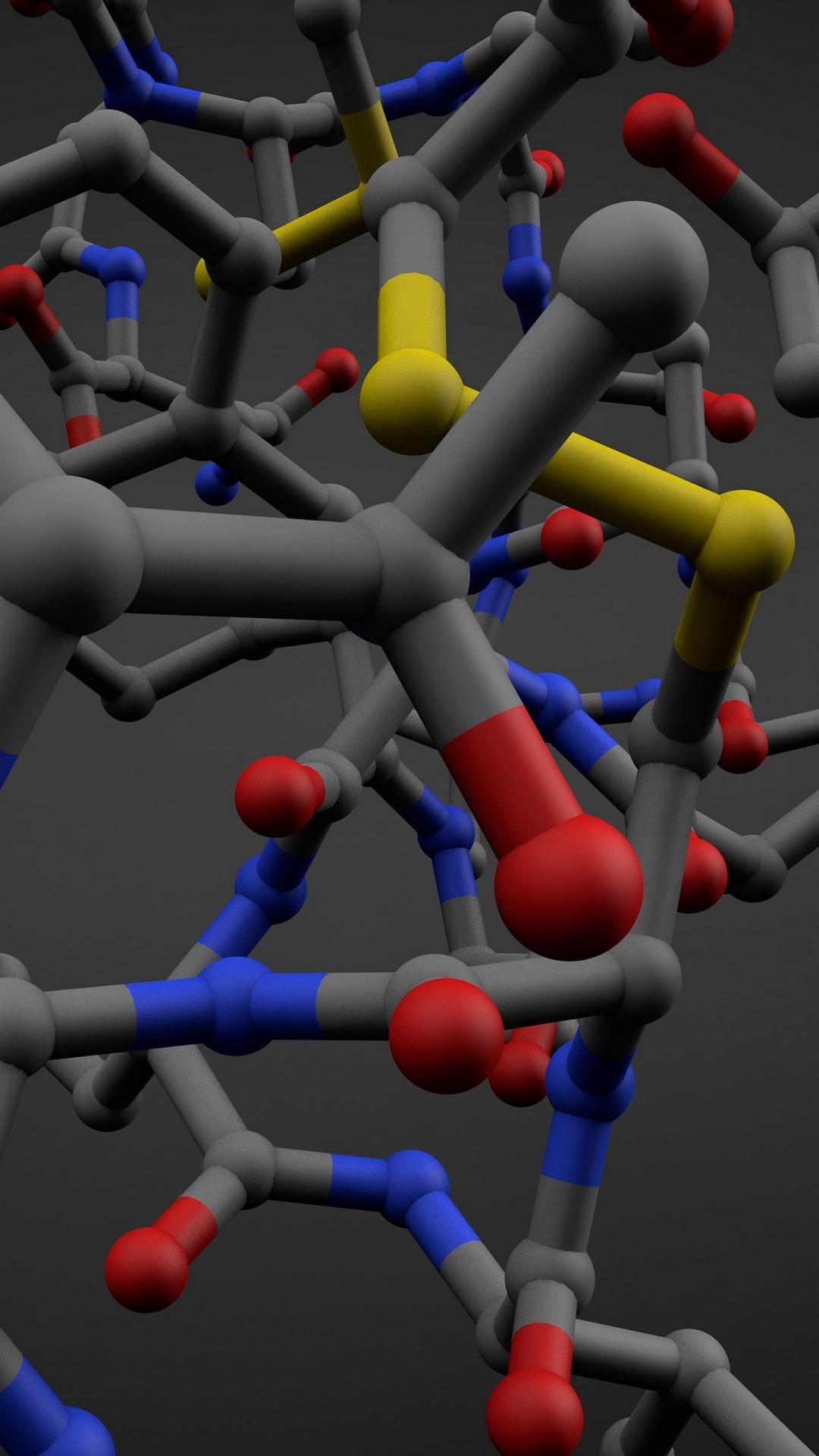3D Molecules Compounds Schemes HD Wallpaper