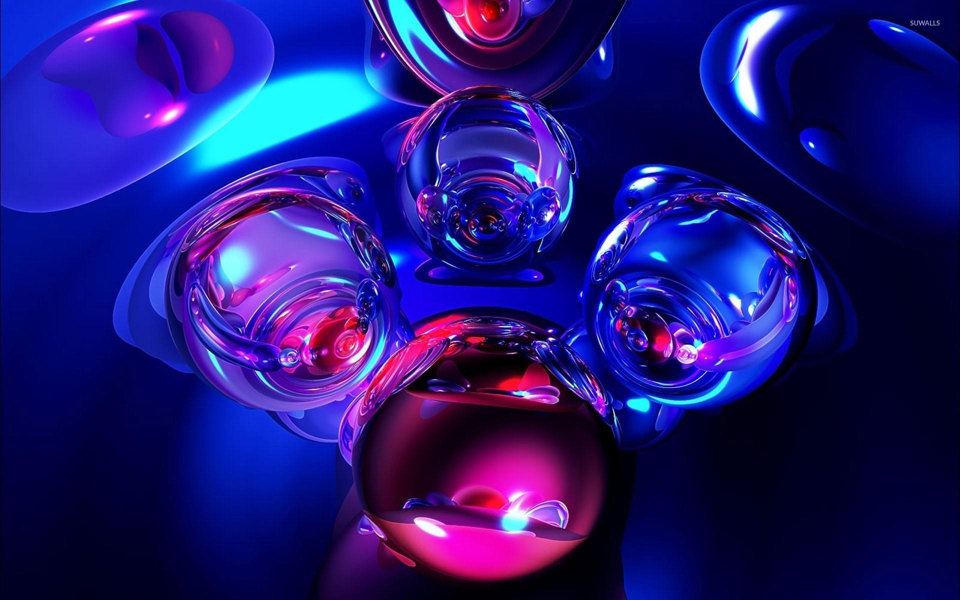 Colorful glass molecules wallpaper