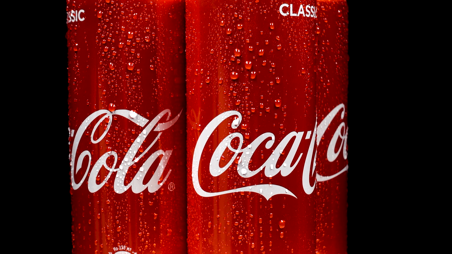 MOSCOW, RUSSIA, 2018: Coca Cola Ice Cold Cans Rotating Stock