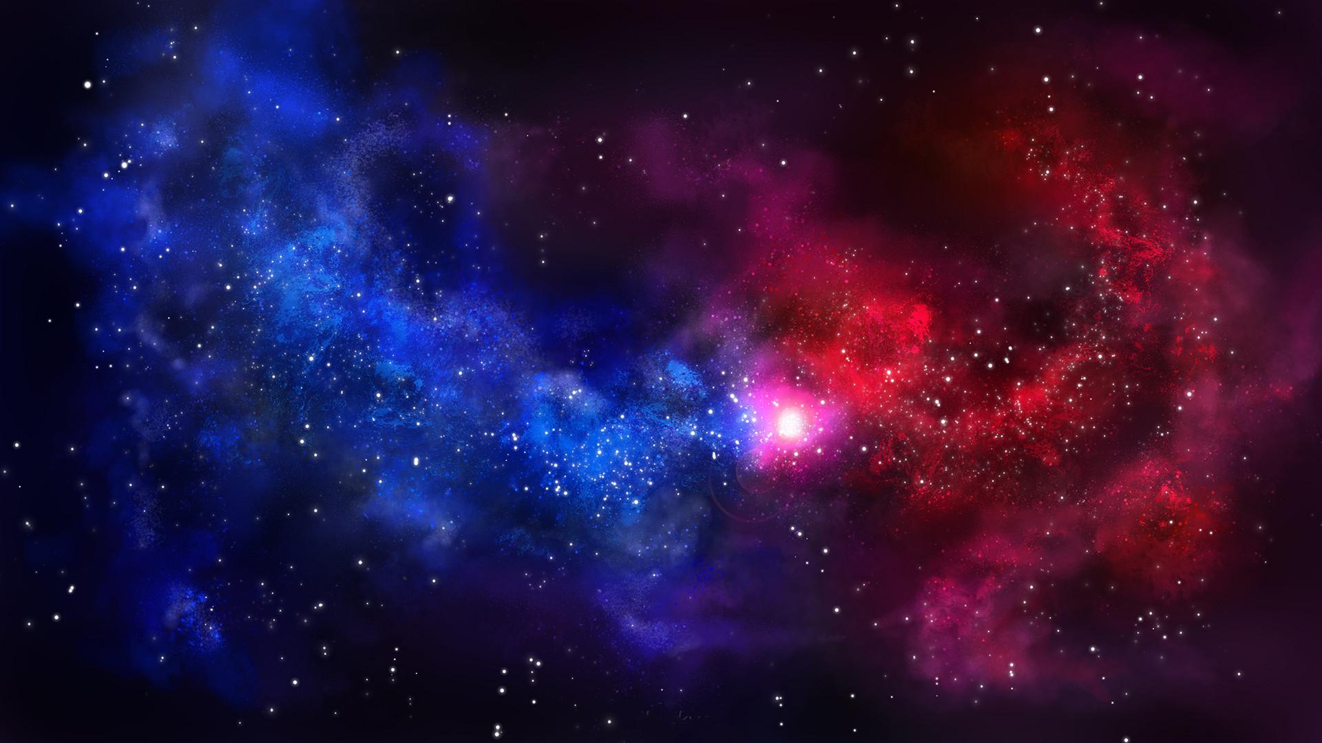 Galaxy Red Blue Wallpaper