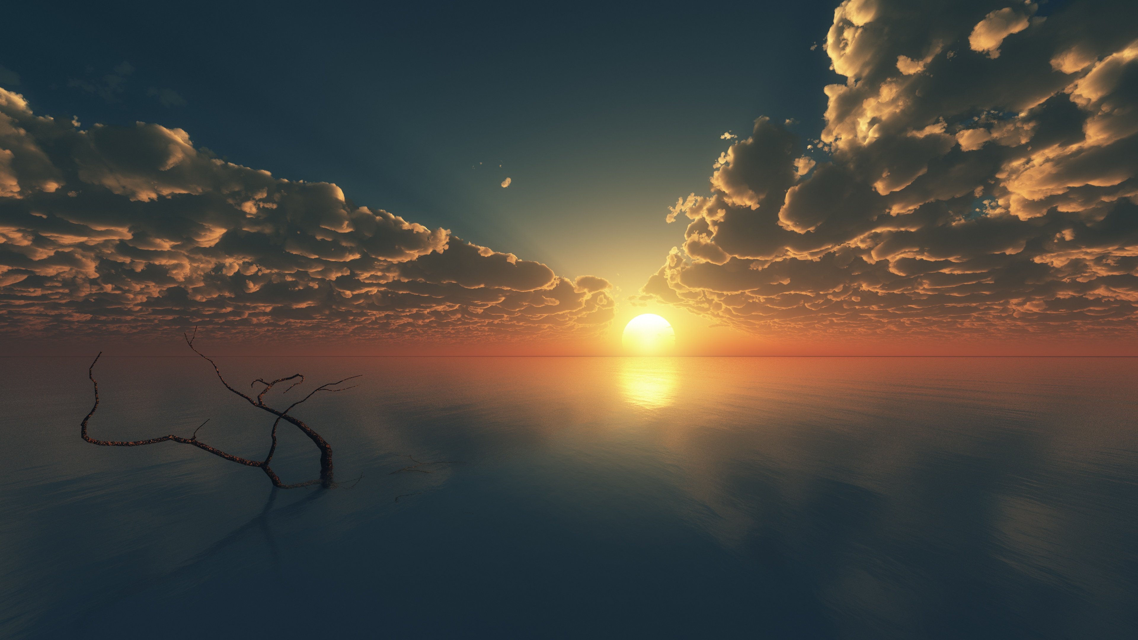 Sunset Reflections Digital Wallpaper in jpg format for free