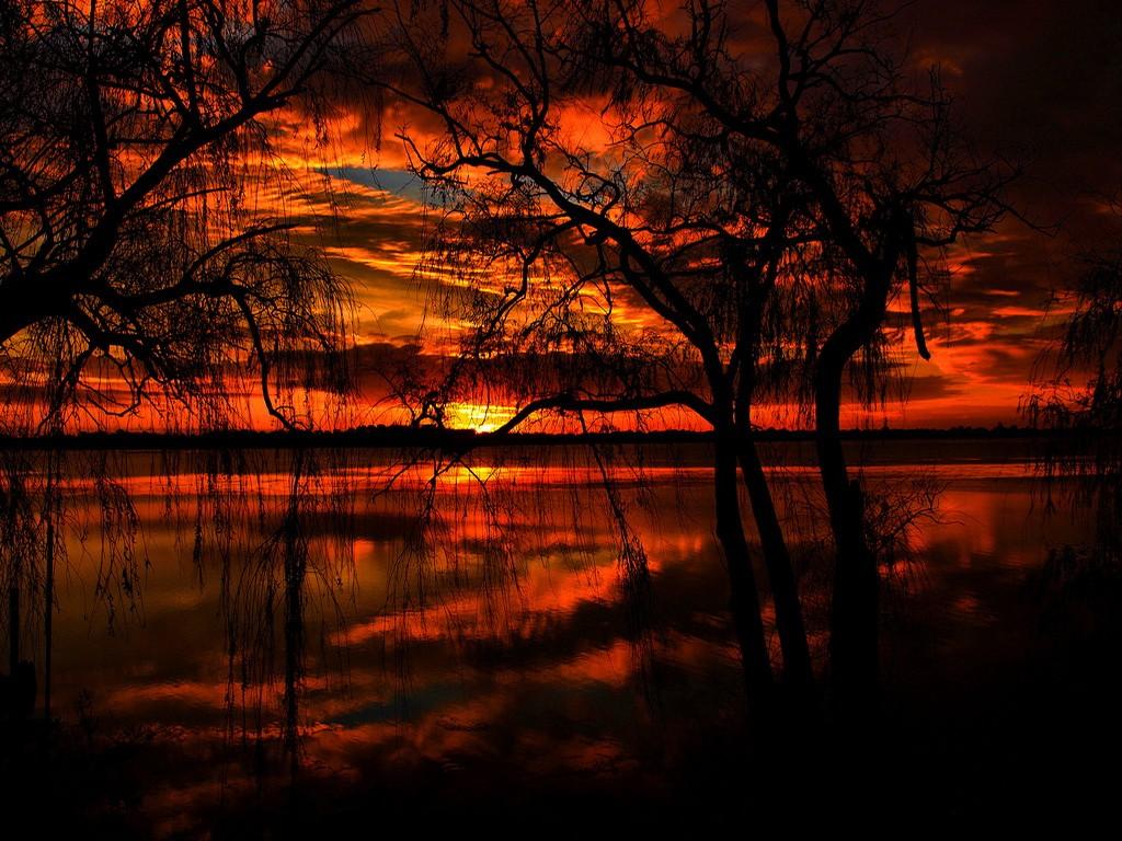 Sunset wallpaper: Evening Serenity Sunset Reflections