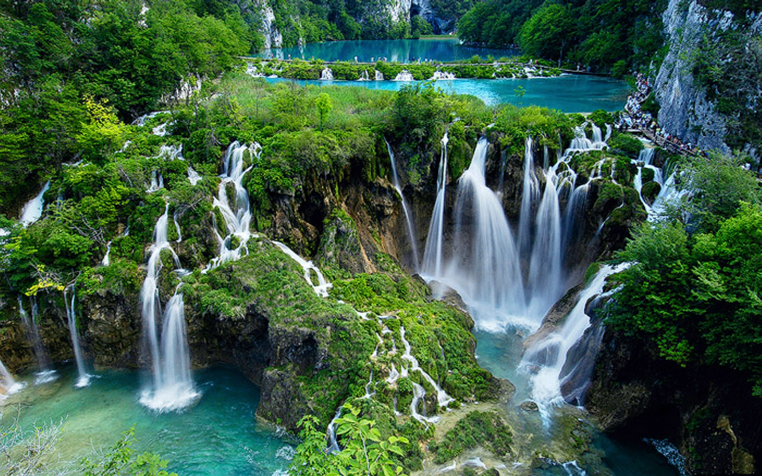 Plitvice Lakes National Park Croatia Cascading Waterfall Wallpaper