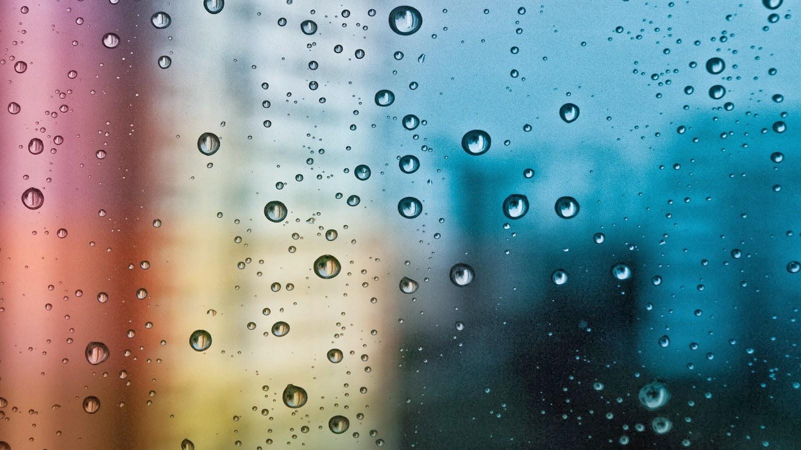 Water Drops Wallpaper On Window Background