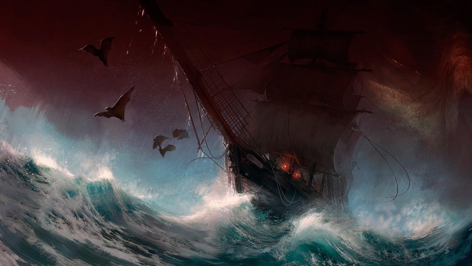 Sailing Ship On The Stormy Sea HD Wallpaper Ultra