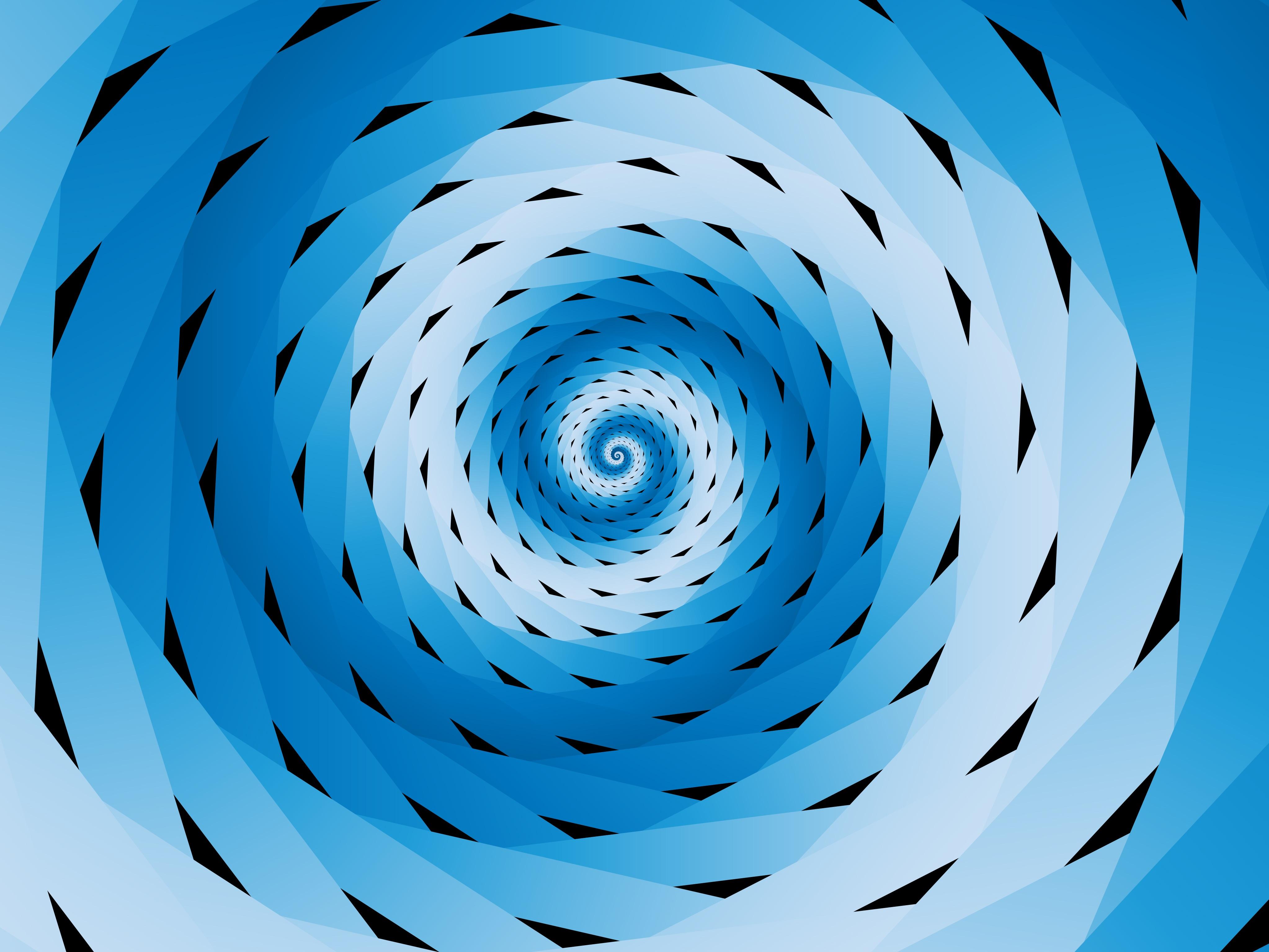 Hypnotic Spiral Blue 4k Wallpaper and Free