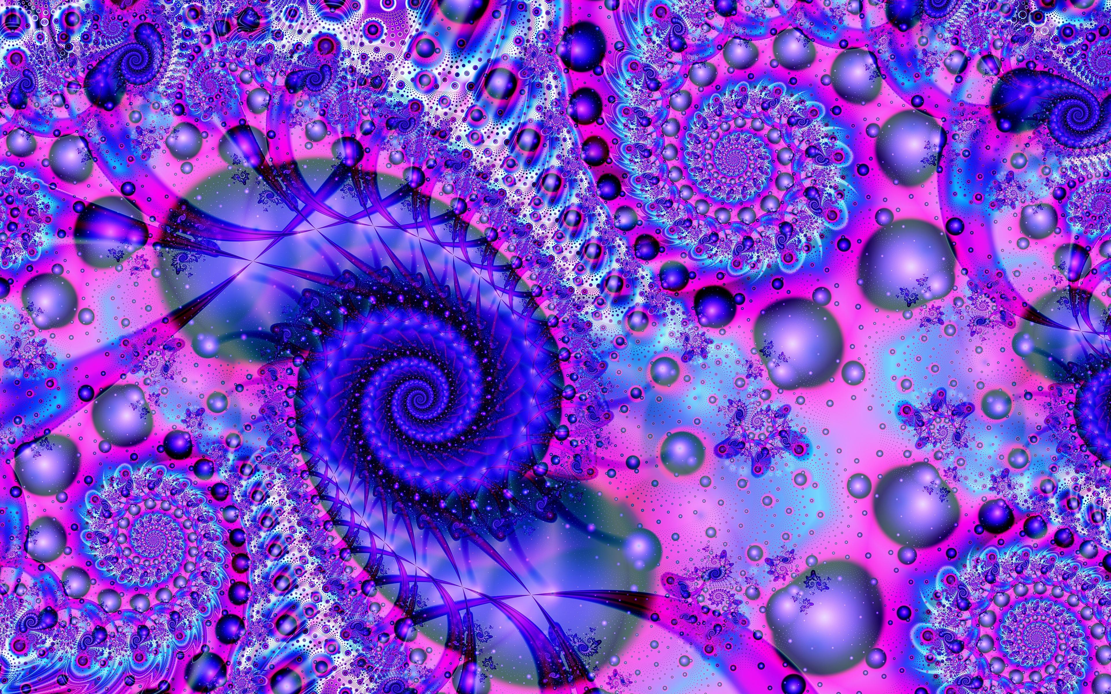 Download wallpaper 3840x2400 fractal, spiral, bright, patterns 4k
