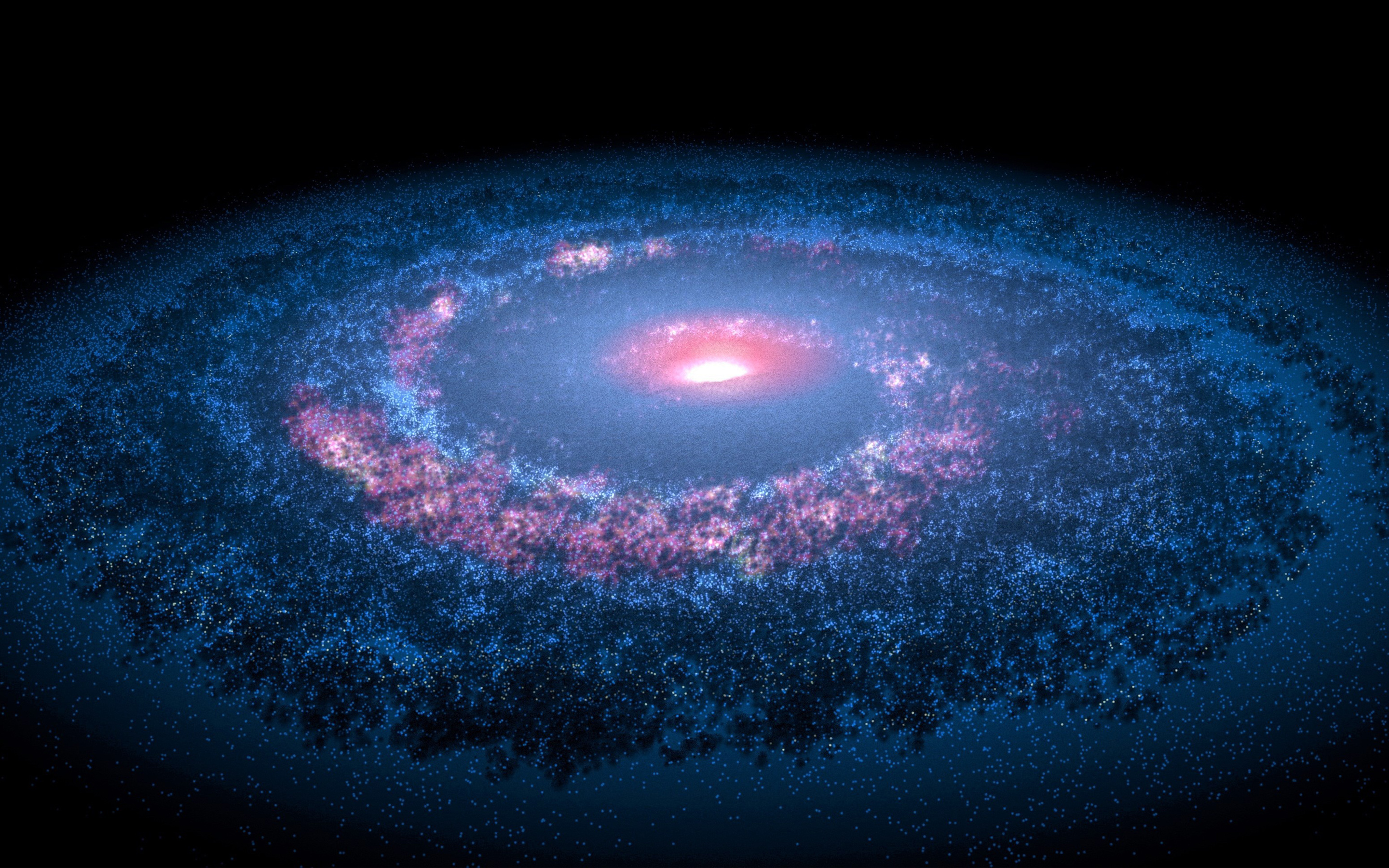 Spiral galaxy Spitzer Telescope 4K Wallpaper