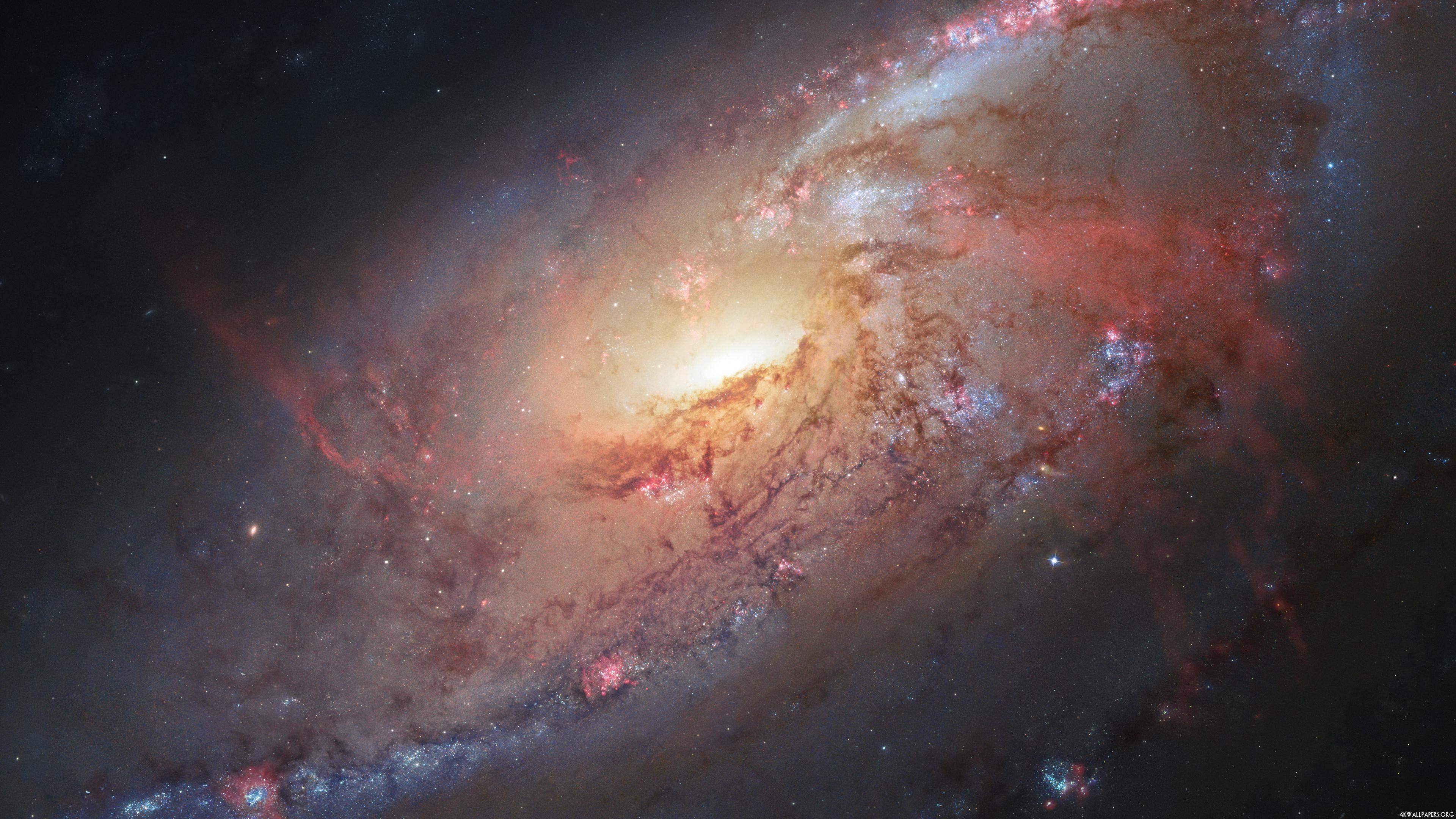 4K Spiral Galaxy M106 Wallpaper