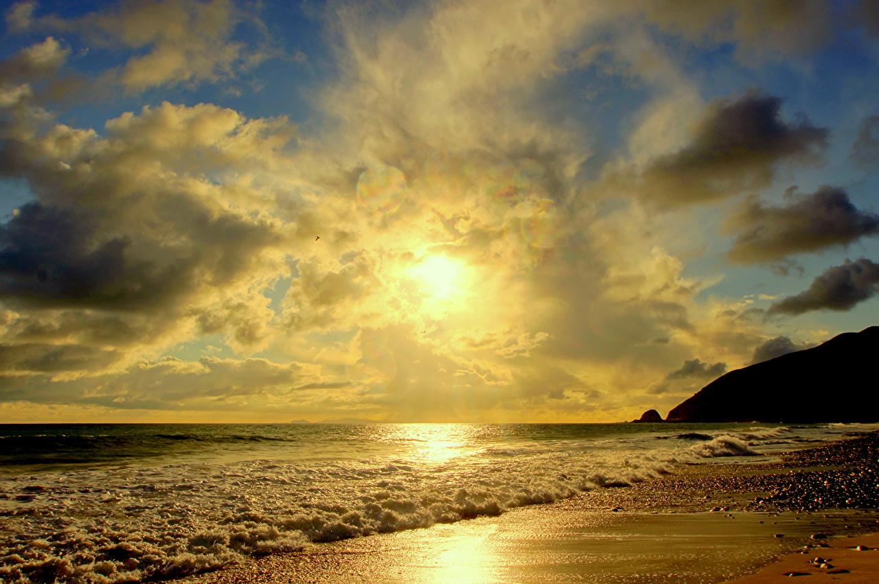 Image Sea Nature Sky Coast Horizon Clouds