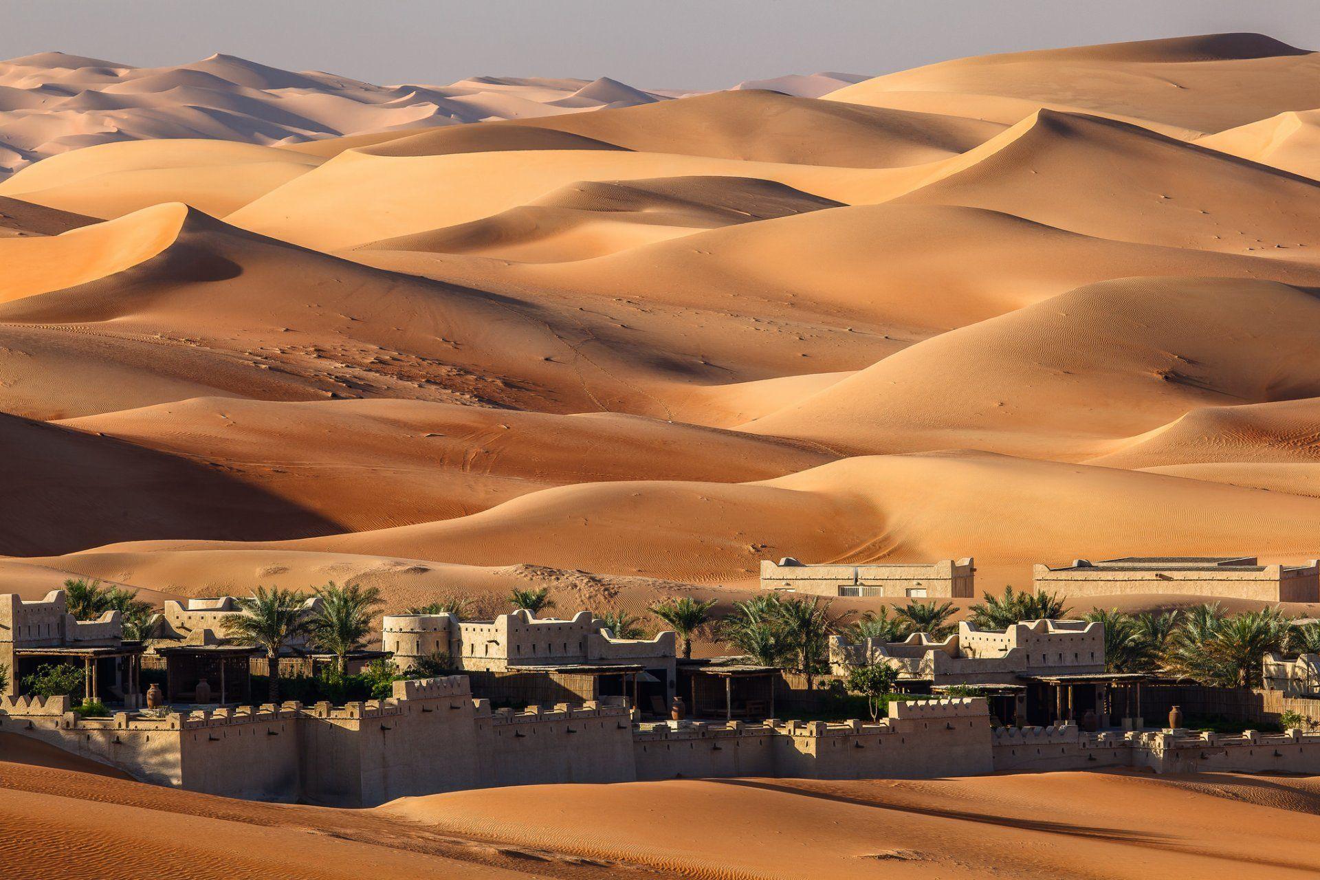 desert sand dunes town house oasis HD wallpaper. Desert aesthetic, Desert island, City aesthetic